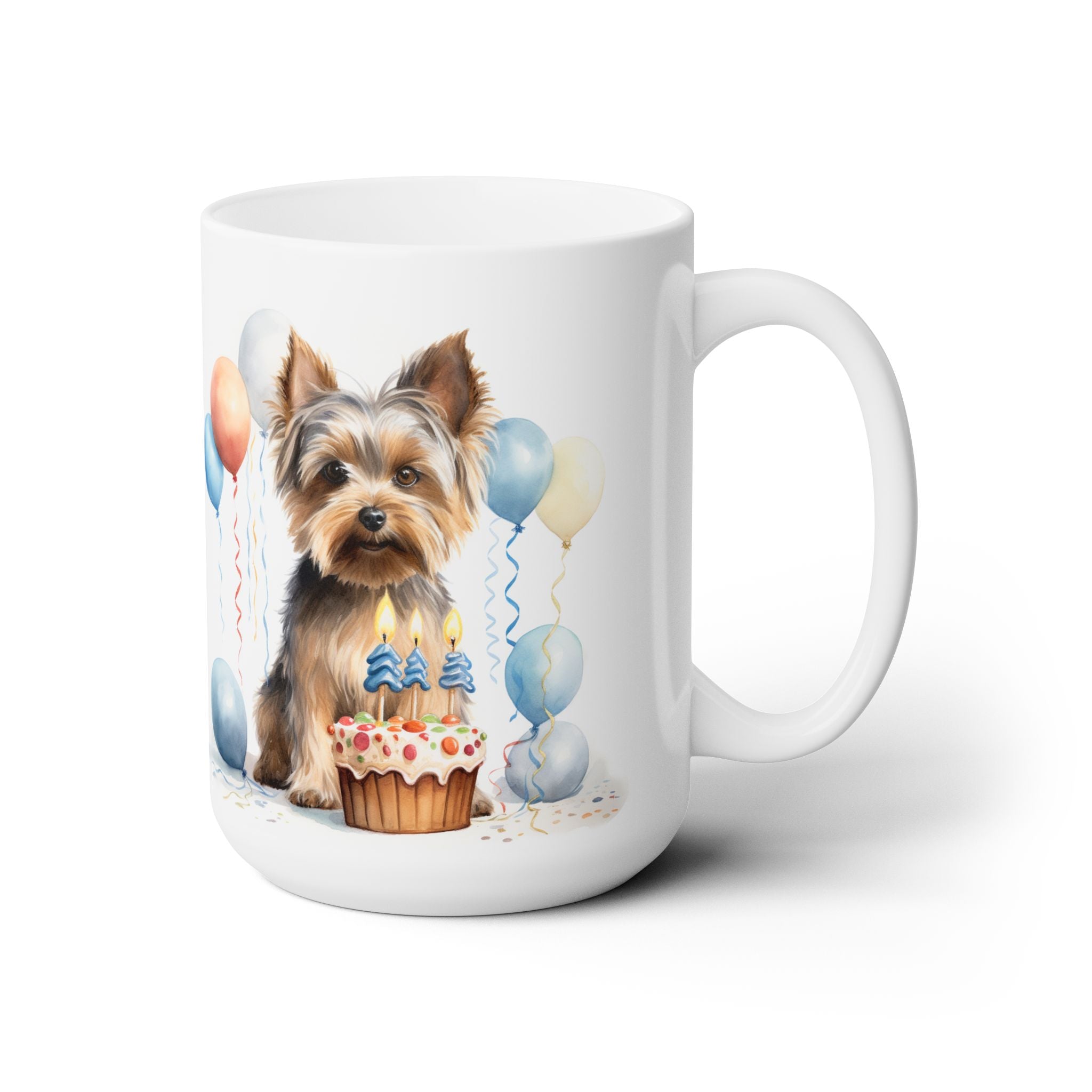 Yorkie Birthday Mug with Balloons and Cake - Perfect Yorkie Mom Gift - Darwin & Rose