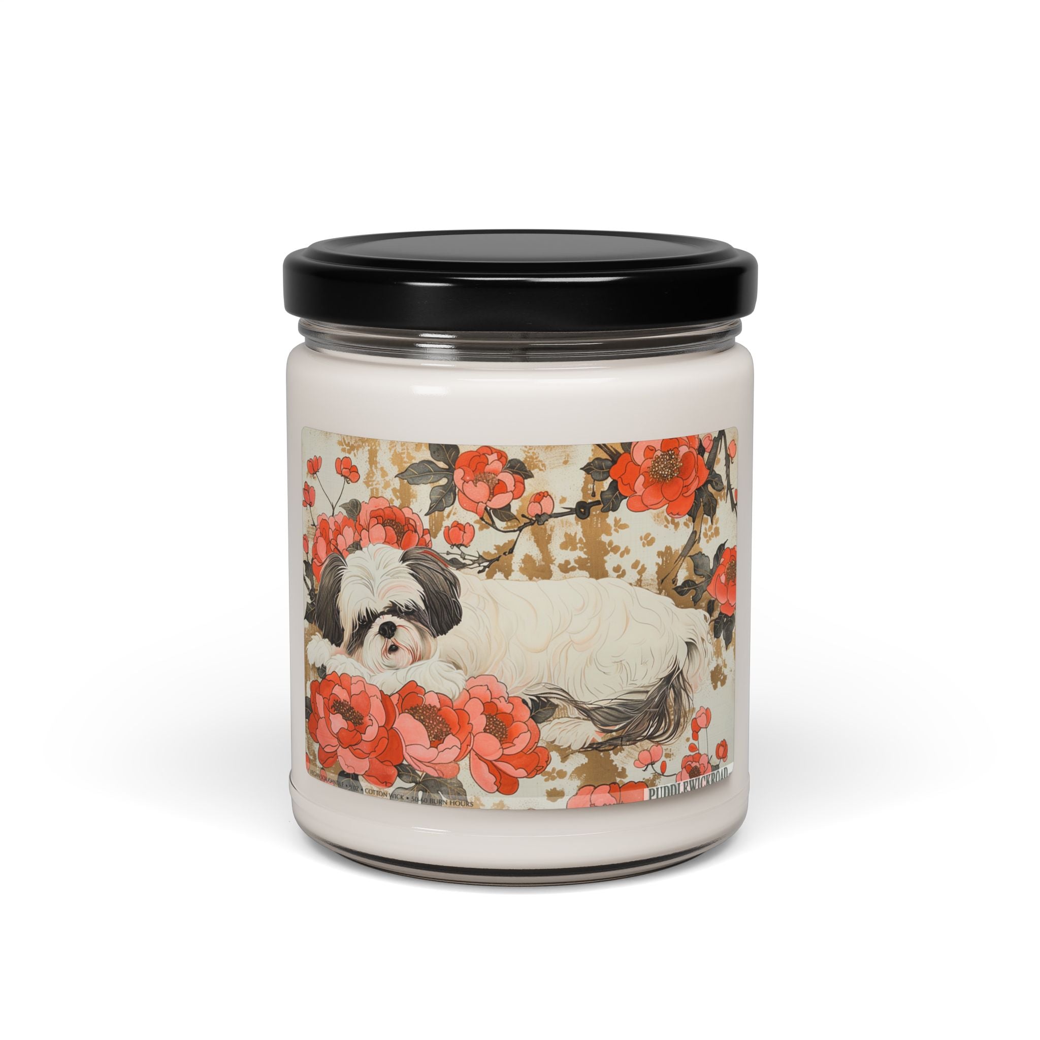 Shih Tzu Blossom Candle - Vintage Art Soy Gift for Dog Lovers - Darwin & Rose