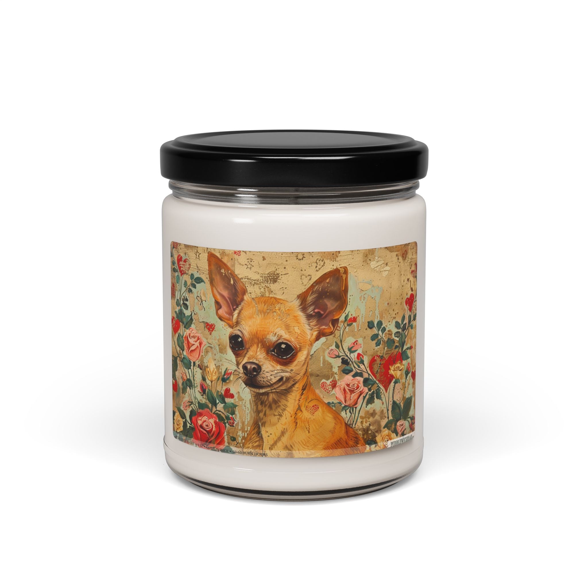 Charming Chihuahua Soy Candle - Vintage Floral Pet Lover Gift - Darwin & Rose