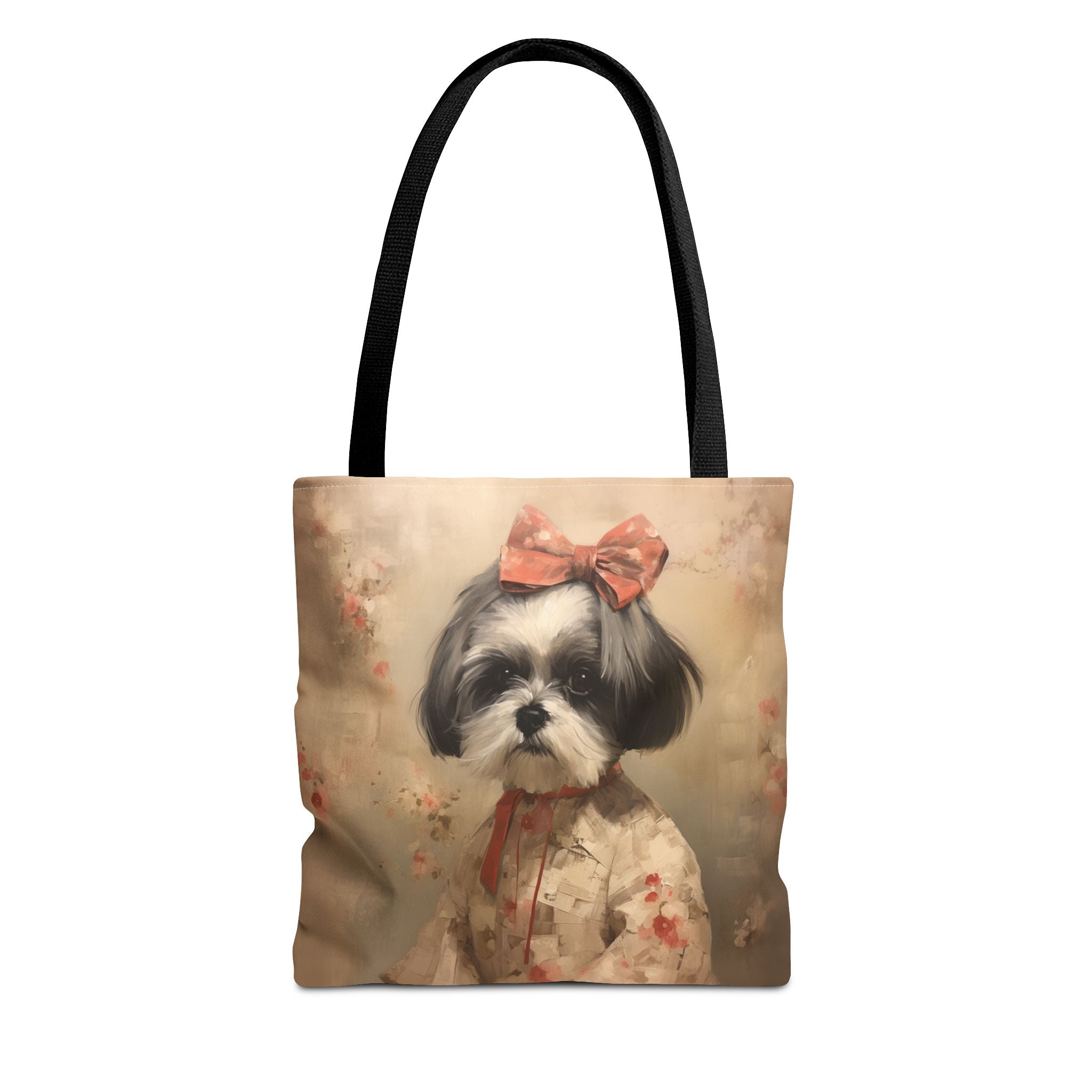 Shih Tzu Floral Charm Tote Bag - Elegant Canvas for Dog Lovers - Darwin & Rose