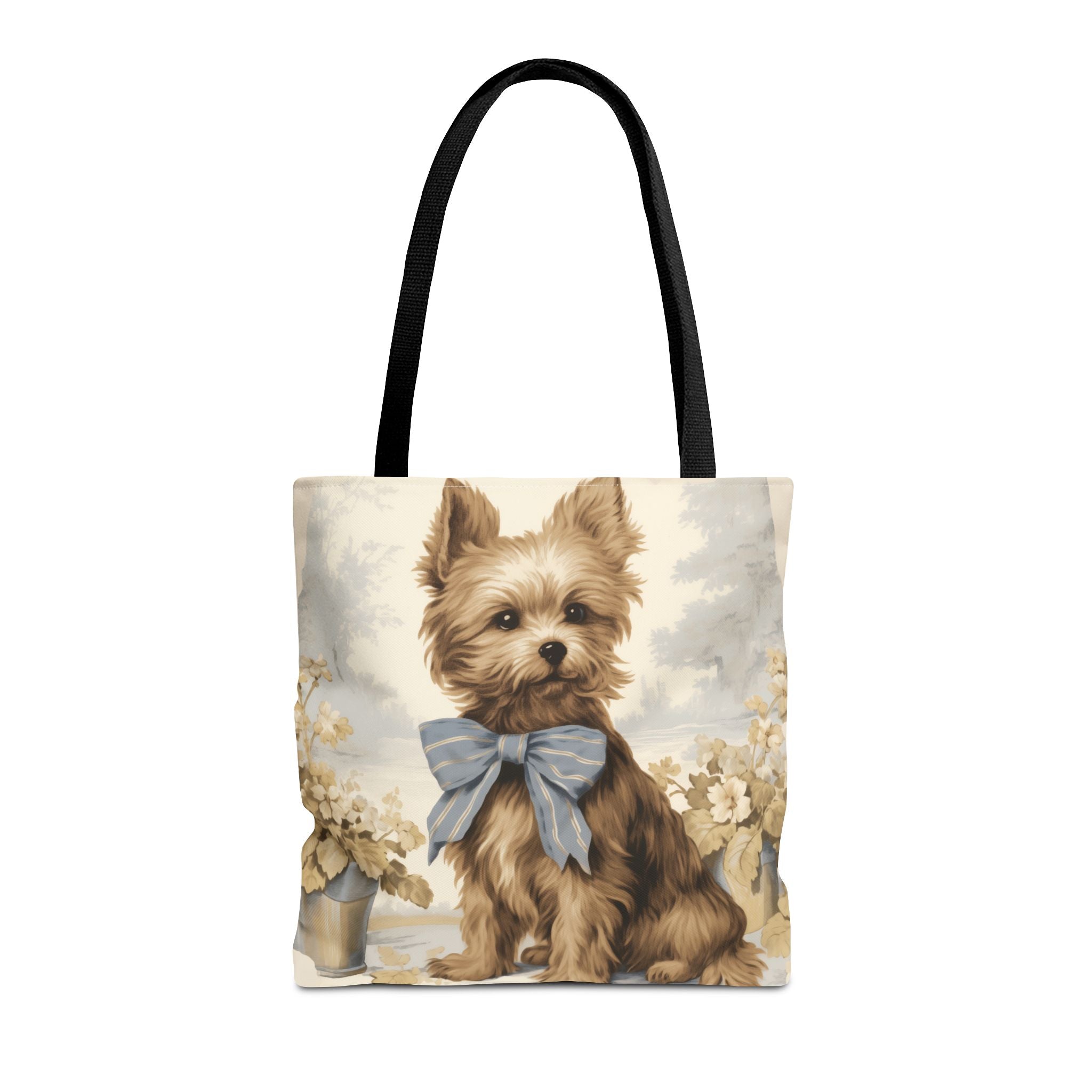 Adorable Yorkshire Terrier Tote Bag, Vintage Floral Design, Dog Lover Gift - Darwin & Rose