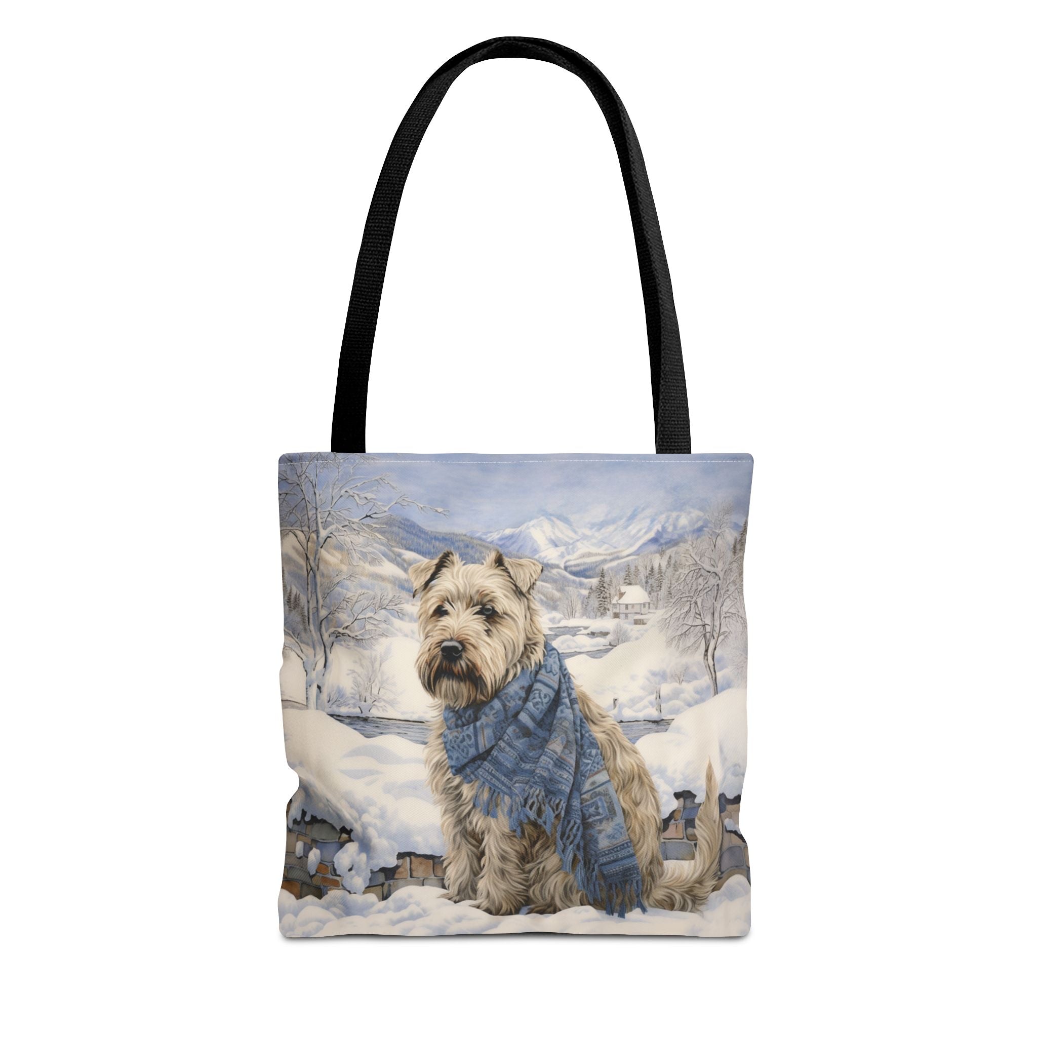 Winter Wheat Terrier Tote Bag, Cozy Winter Scene for Dog Lovers - Darwin & Rose