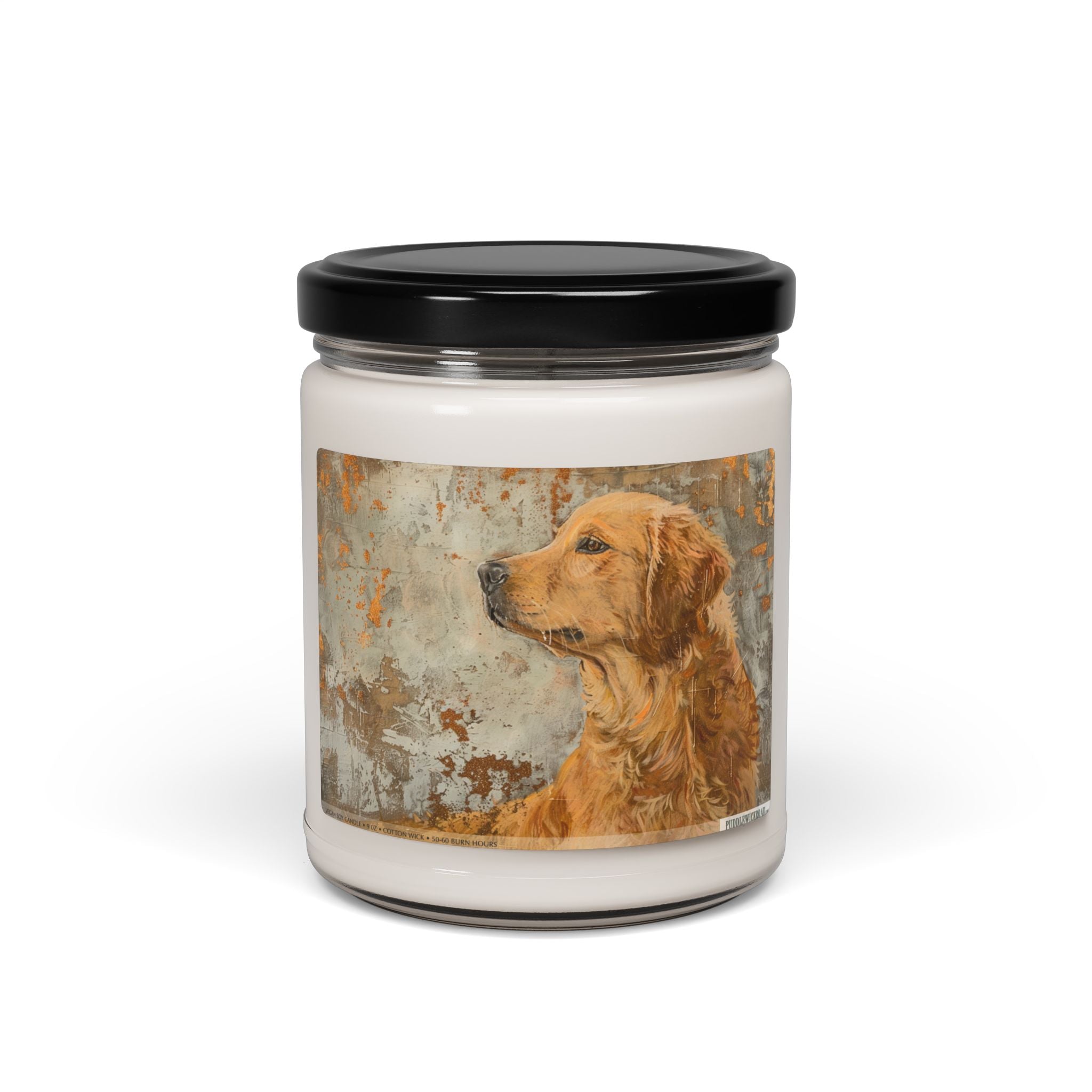 Golden Retriever Vintage Art Candle - Soy Pet Lover Gift - Darwin & Rose