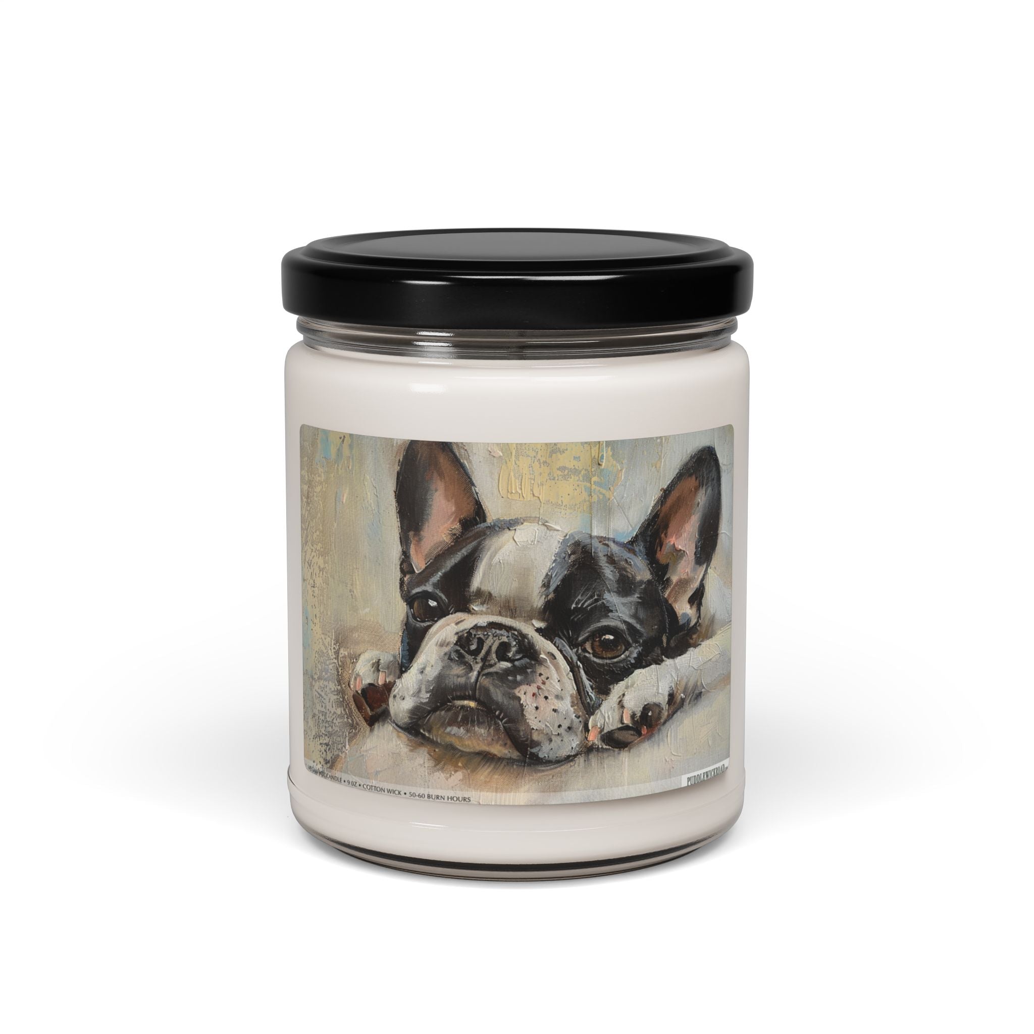Frenchie Bliss Candle - Vintage French Bulldog Art, Pet Lover Gift - Darwin & Rose