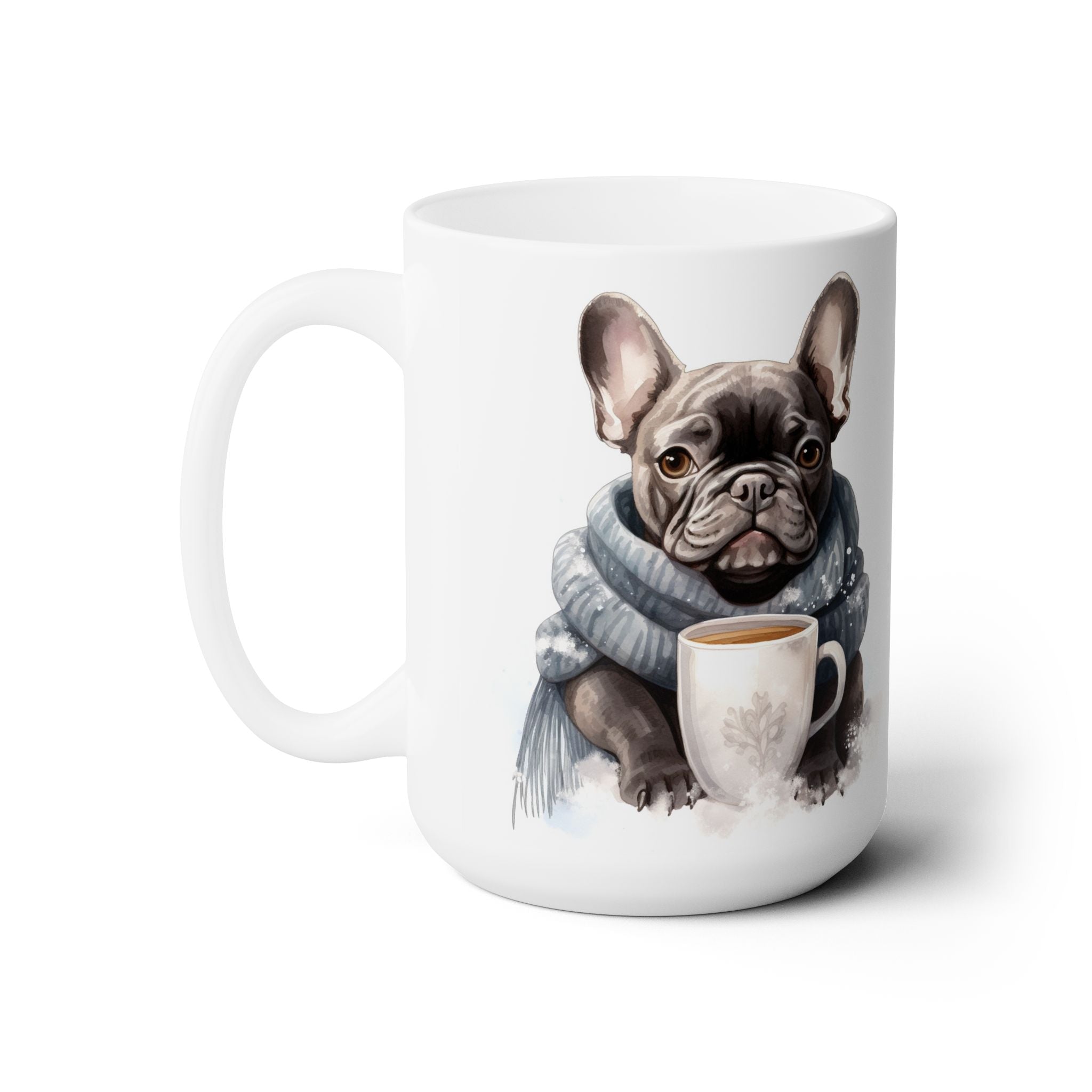 Cozy Frenchie Winter Mug - French Bulldog Coffee Cup for Dog Lovers - Darwin & Rose