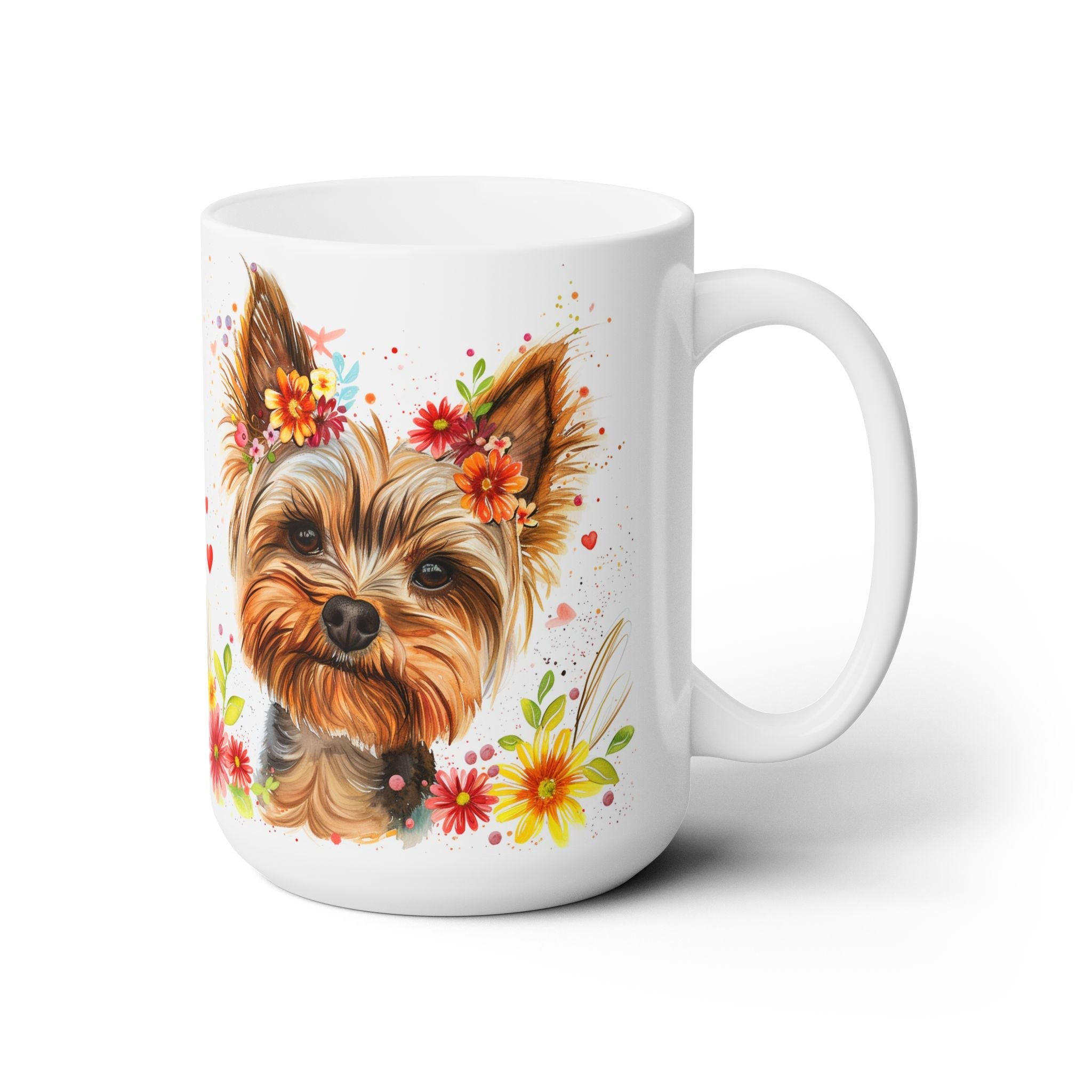Yorkie Lover Floral Coffee Mug - Yorkshire Terrier Gift for Dog Moms - Darwin & Rose