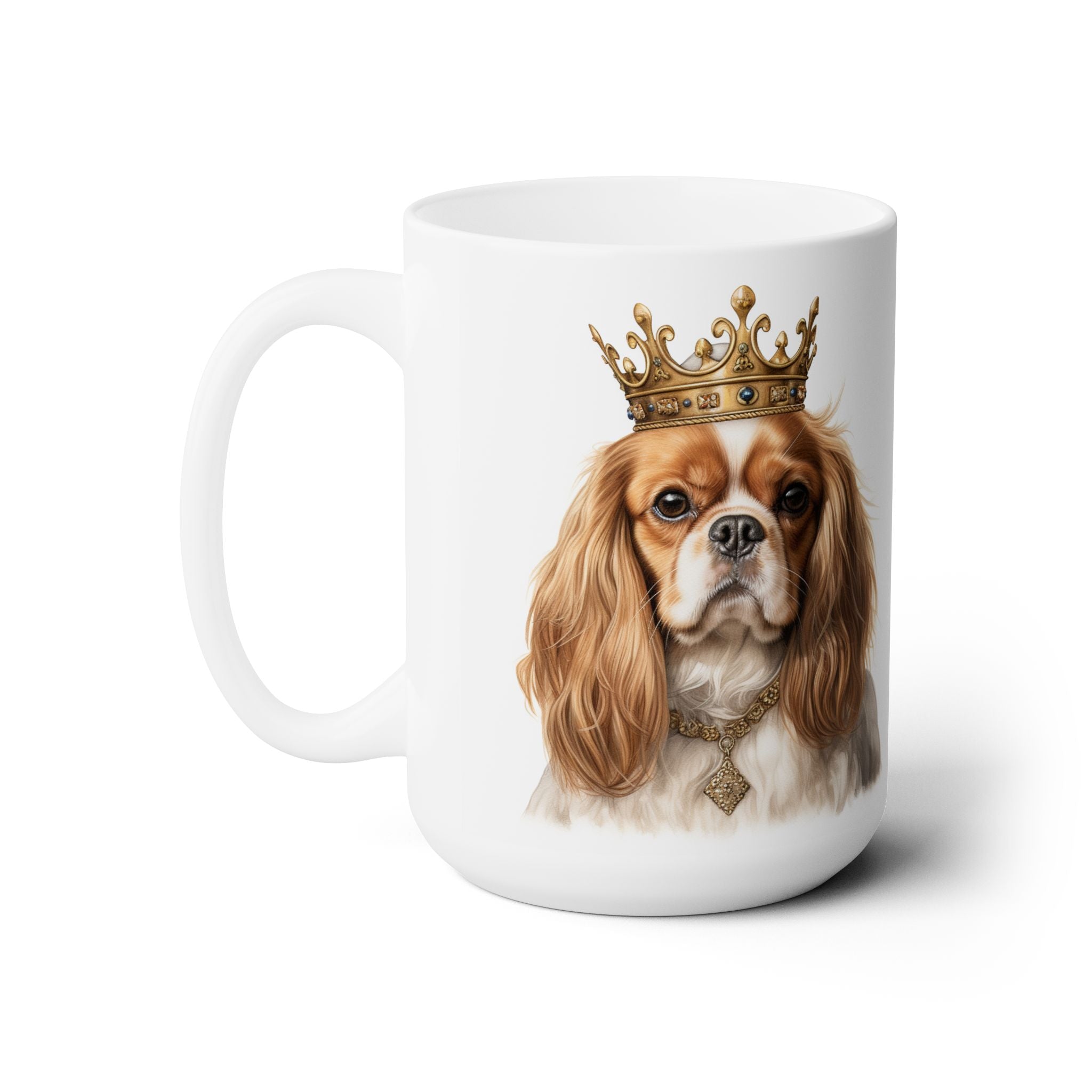 Regal Cavalier King Charles Spaniel Mug - Crown & Elegance Design - Darwin & Rose