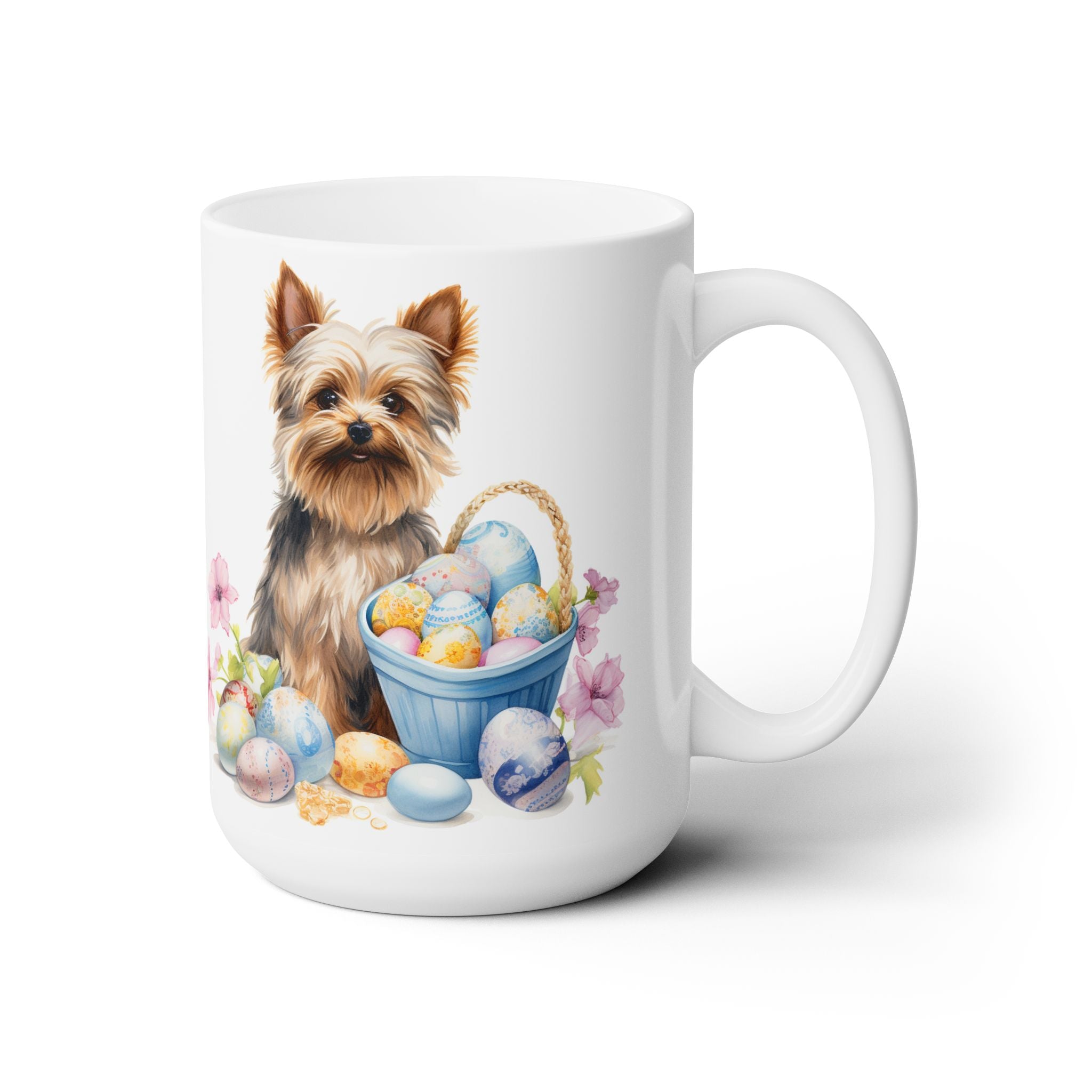 Yorkie Easter Mug - Cute Yorkshire Terrier with Spring Eggs & Flowers - Darwin & Rose
