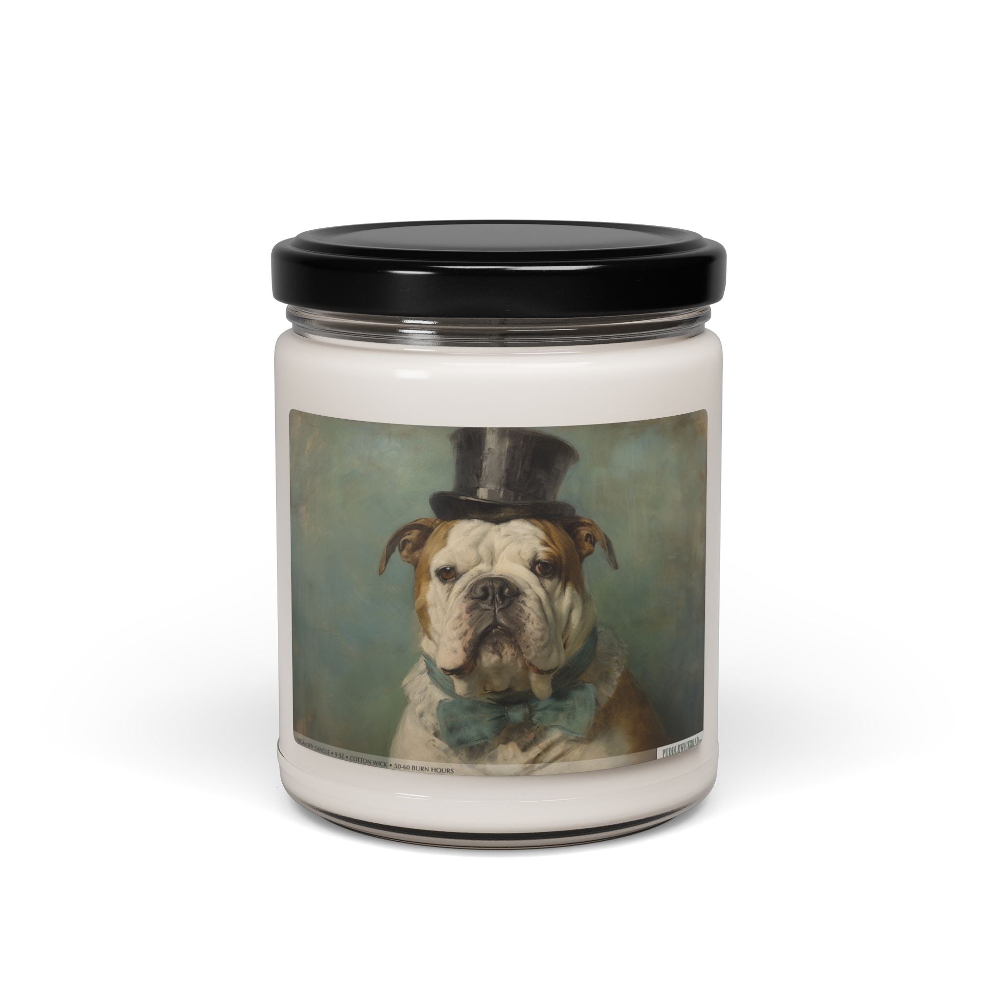 English Bulldog Soy Candle - Vintage Art Gift for Dog Lovers - Darwin & Rose