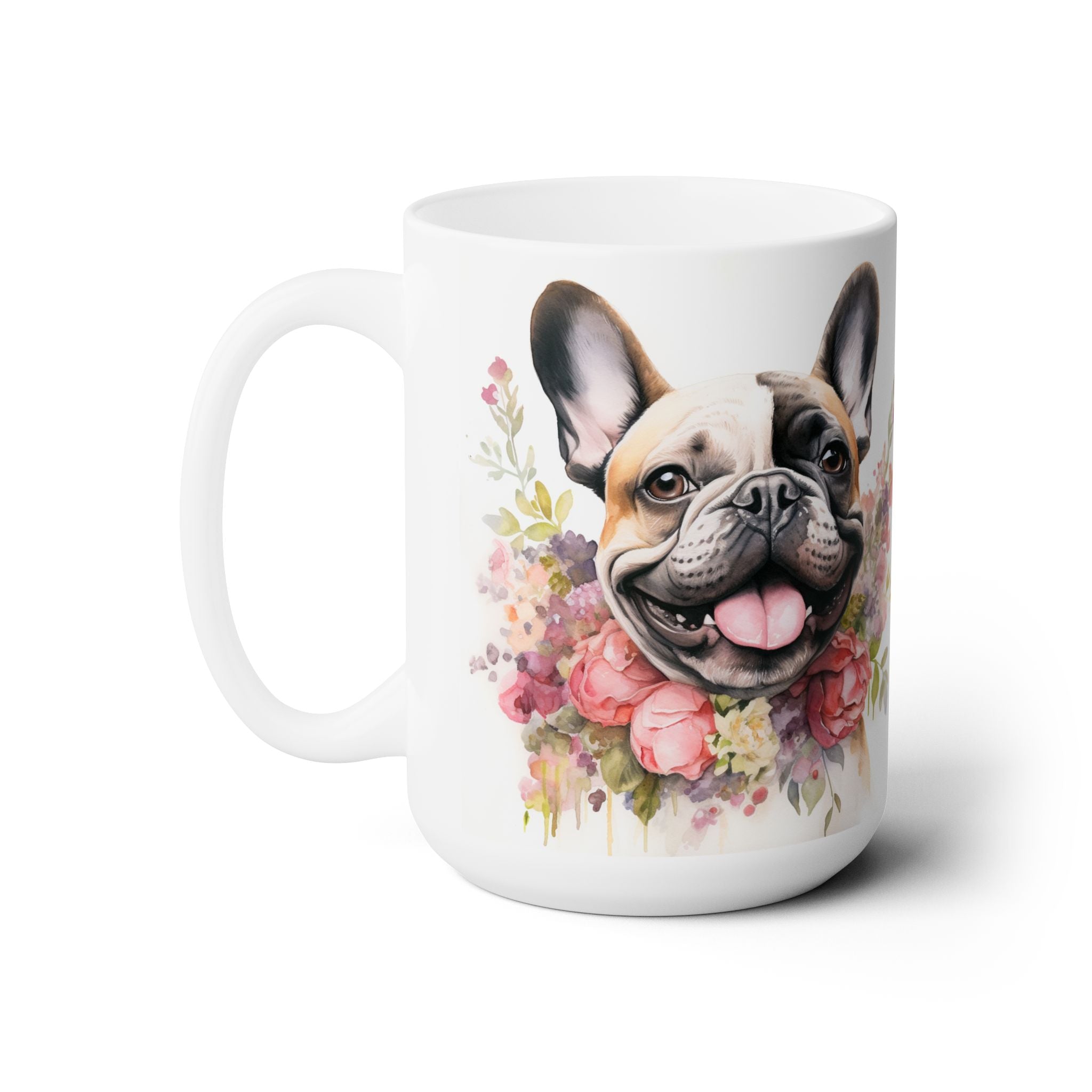 Frenchie Floral Bliss Mug - Cute French Bulldog Coffee Cup - Darwin & Rose
