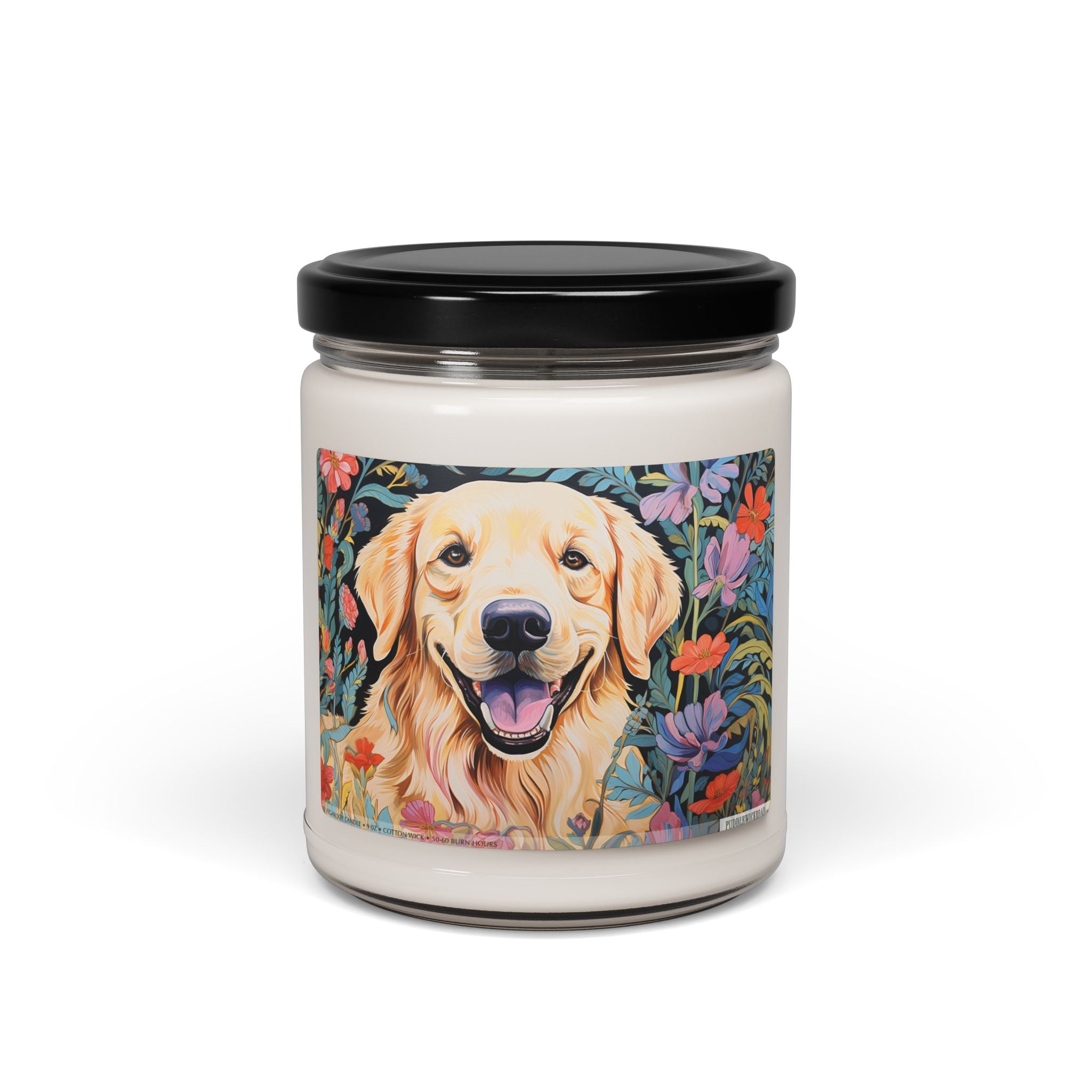 Golden Retriever Floral Soy Candle - Dog Lover Gift for All Occasions - Darwin & Rose