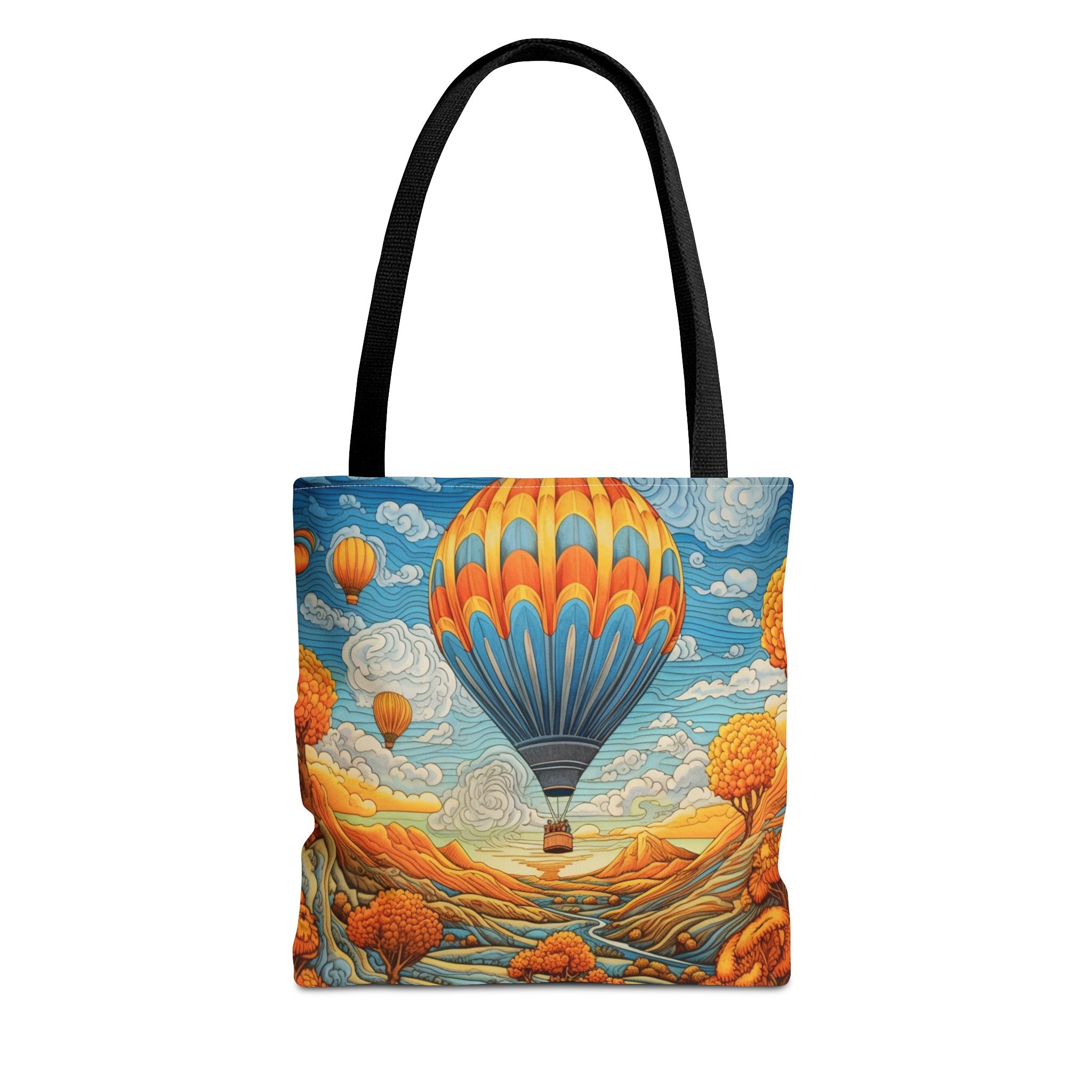 Hot Air Balloon Canvas Tote Bag, Vibrant Autumn Design for Eco Shoppers - Darwin & Rose