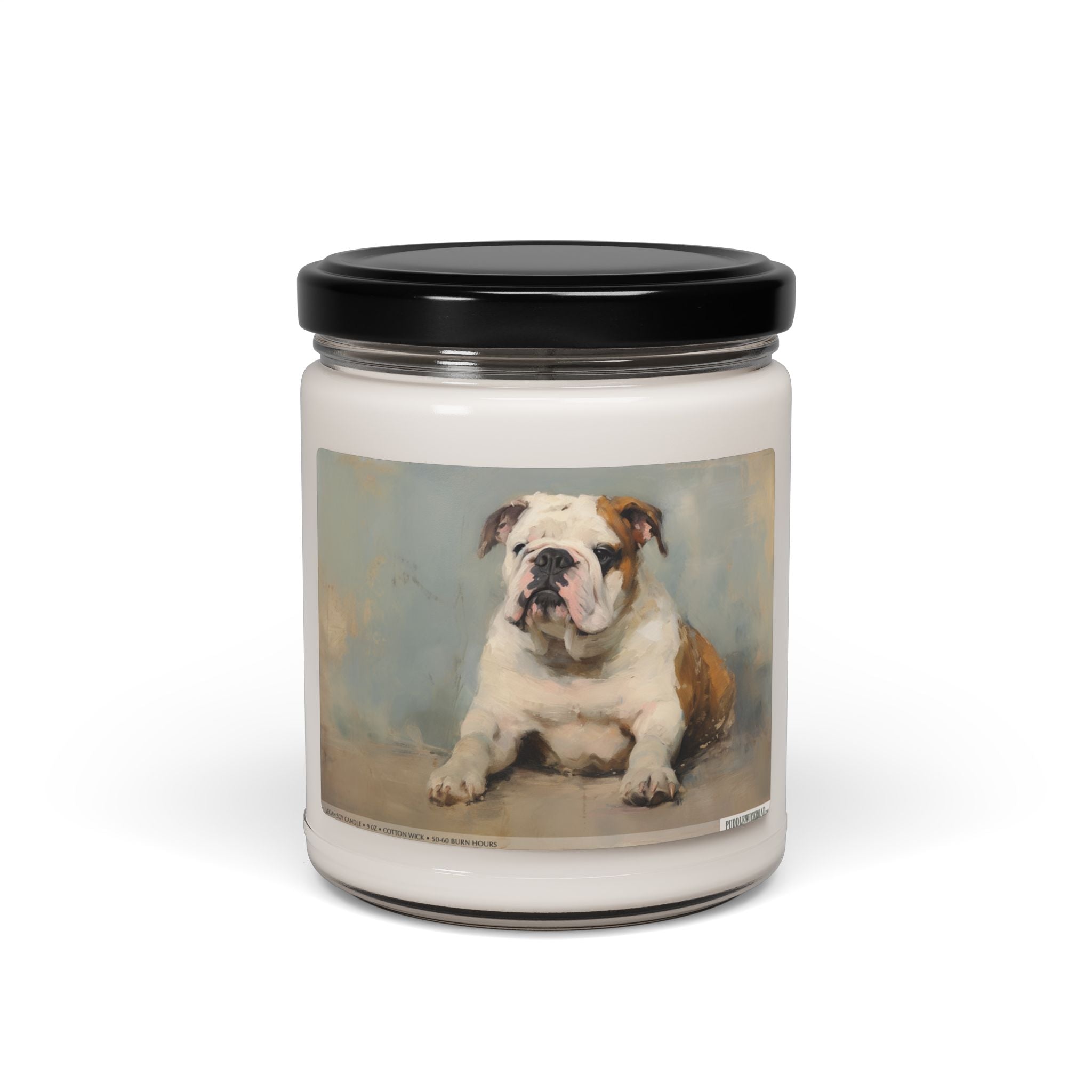 English Bulldog Vintage Art Soy Candle Gift - Darwin & Rose