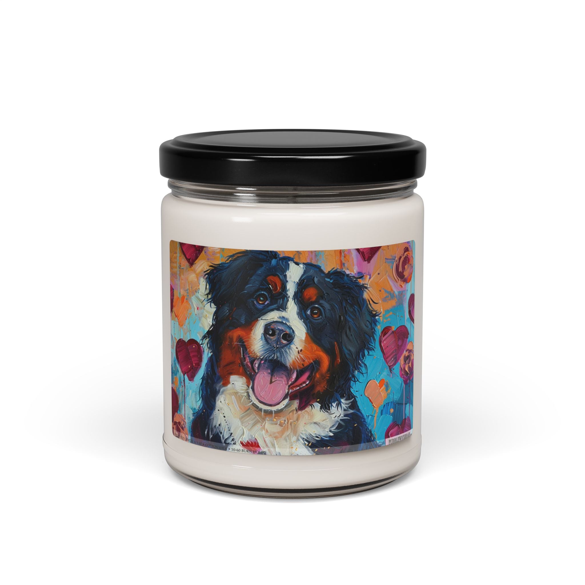 Bernese Mountain Dog Candle - Artistic Soy Candle Gift for Dog Lovers - Darwin & Rose