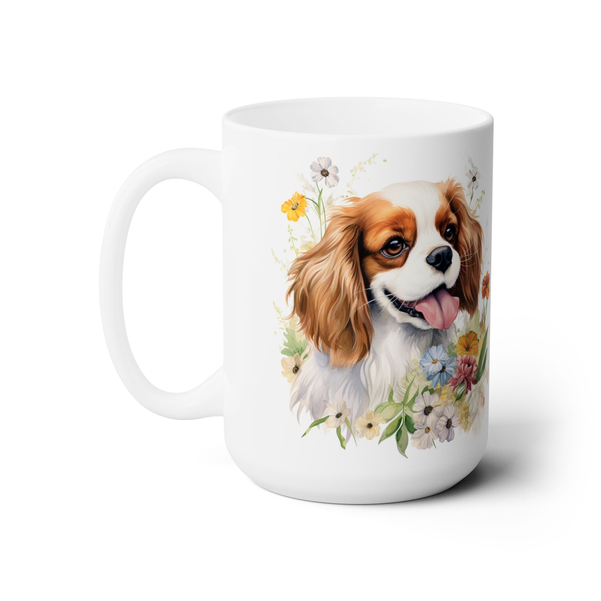 Cavie Charm Floral Coffee Mug - Cavalier King Charles Spaniel Gift - Darwin & Rose