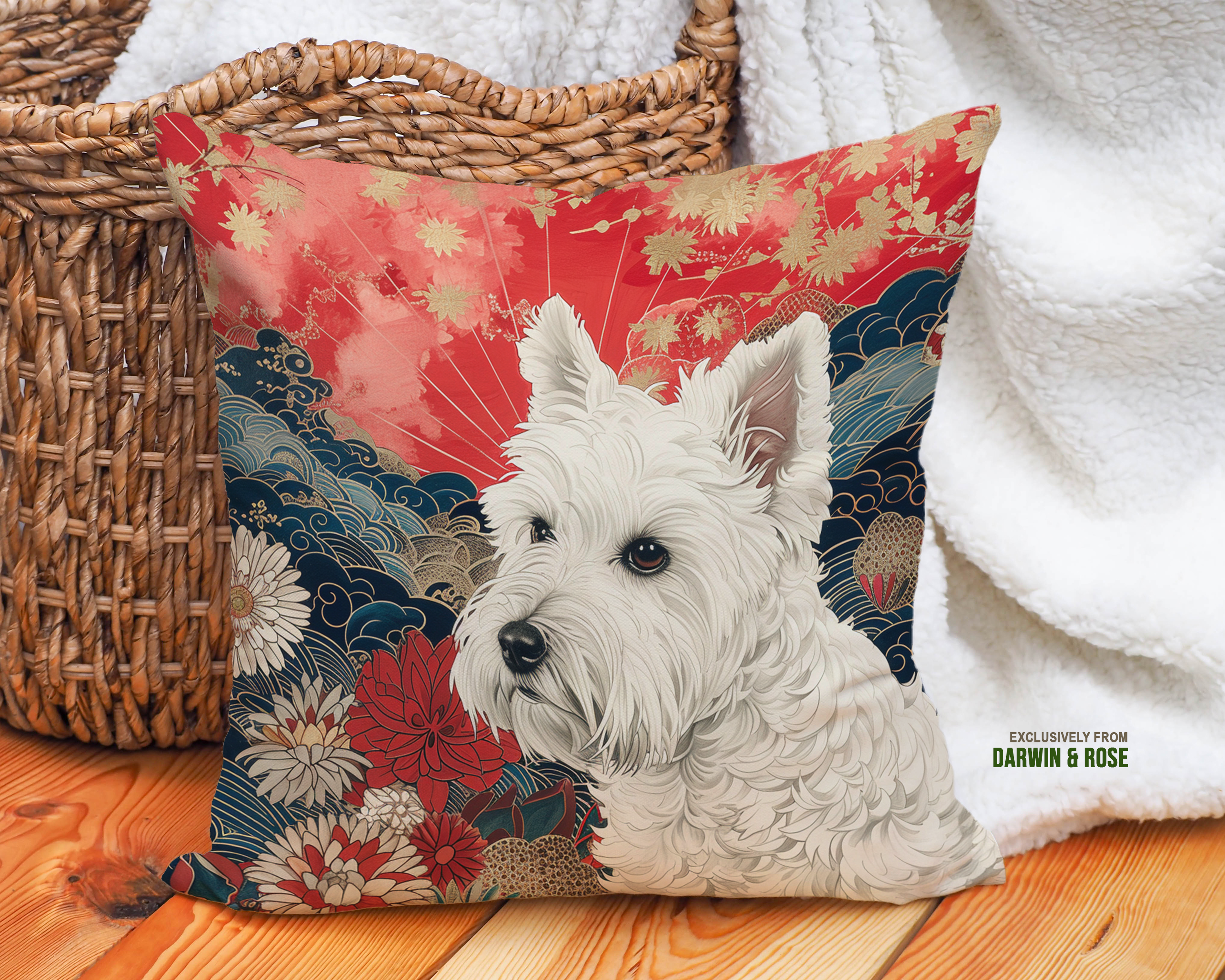 West Highland White Terrier Modern Art Throw Pillow