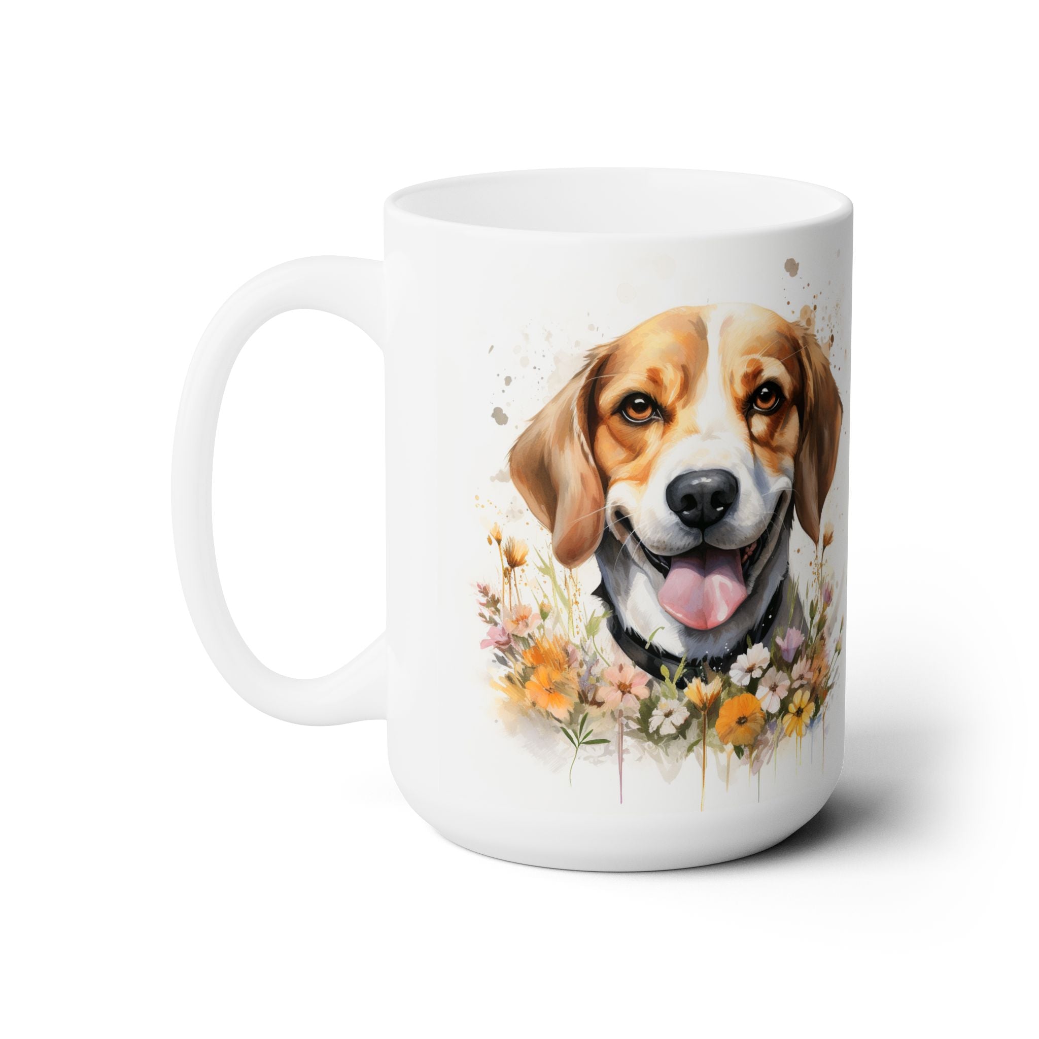Beaming Beagle Mug - Floral Dog Lover Gift for Coffee Enthusiasts - Darwin & Rose