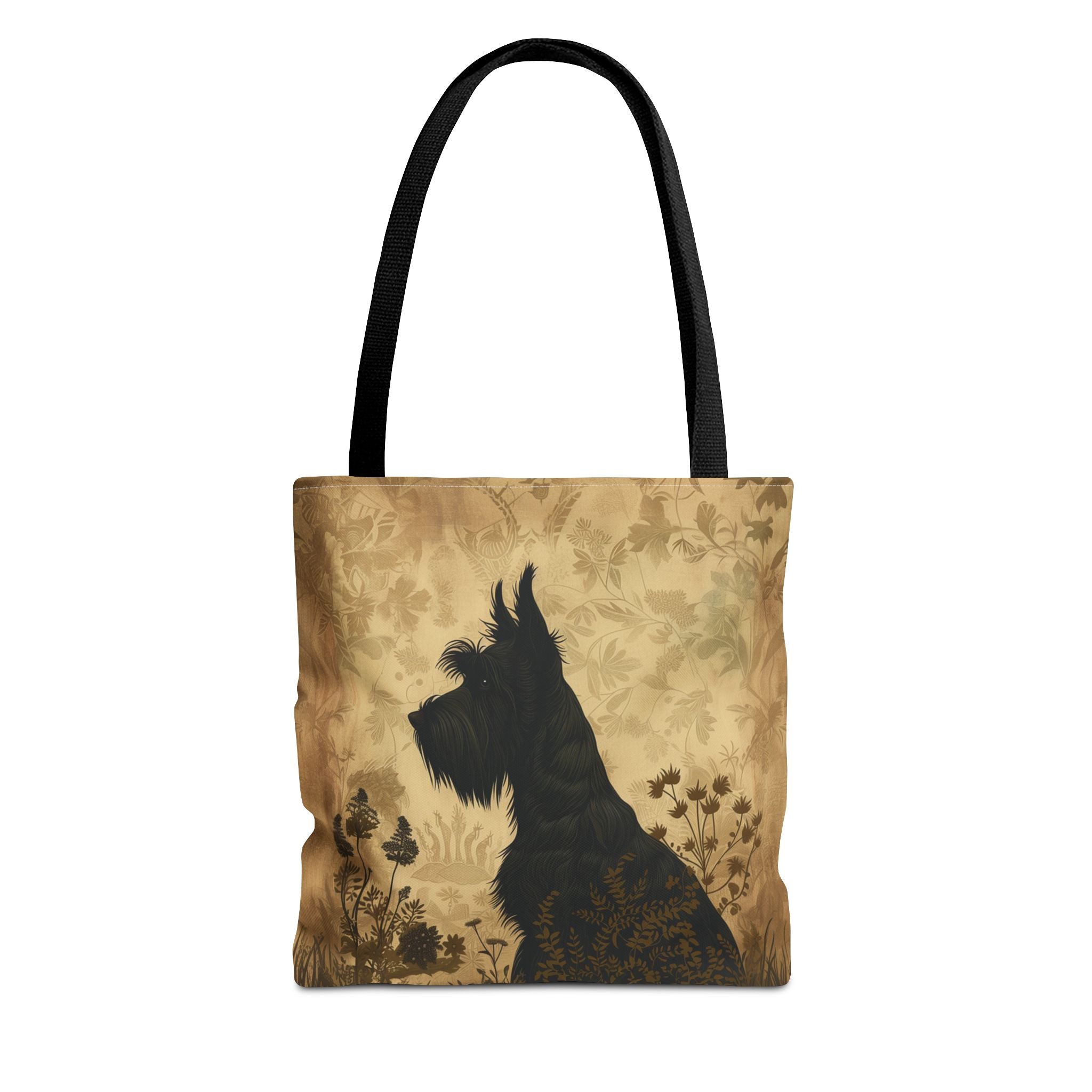 Scottish Terrier Vintage Floral Tote Bag, Elegant Eco-Friendly Design - Darwin & Rose