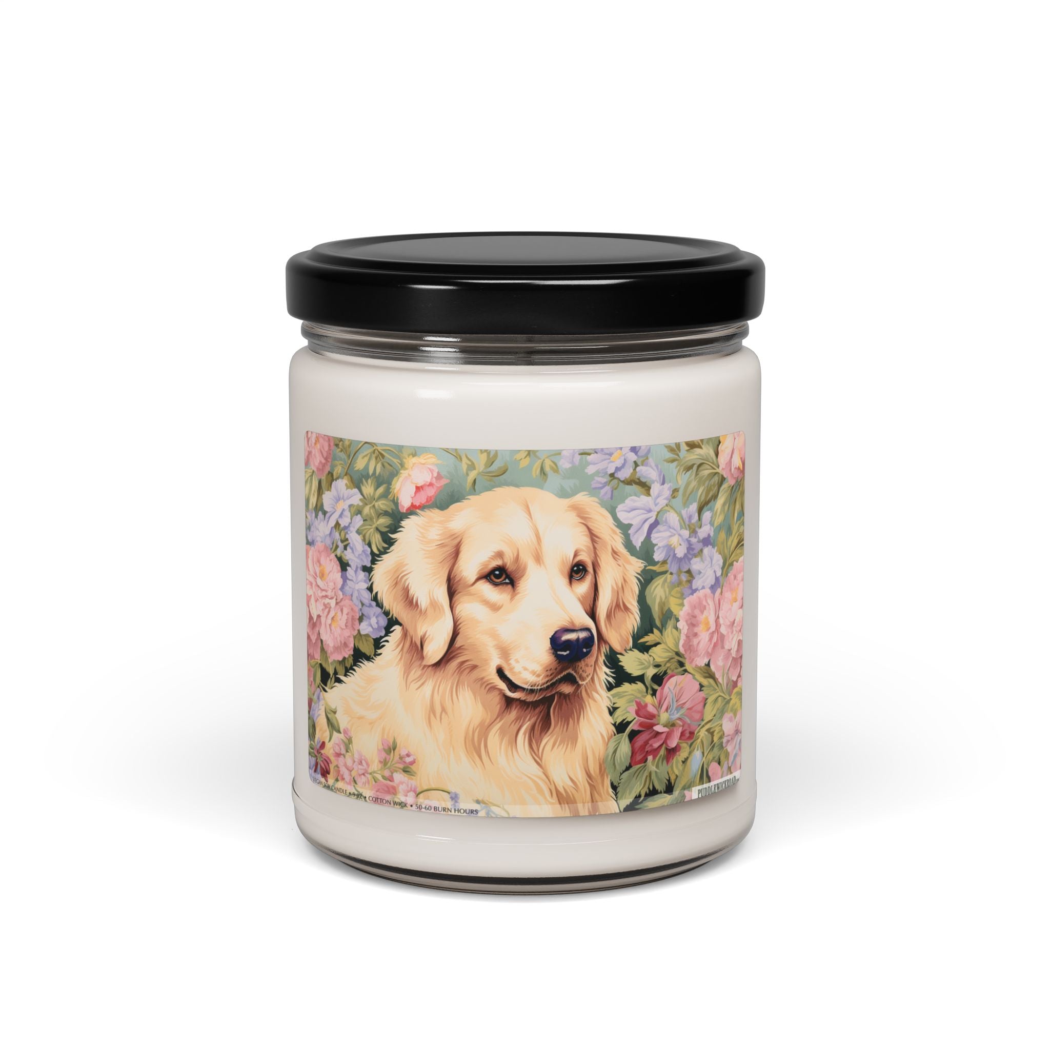 Golden Retriever Candle - Vintage Floral Dog Lover Gift - Darwin & Rose