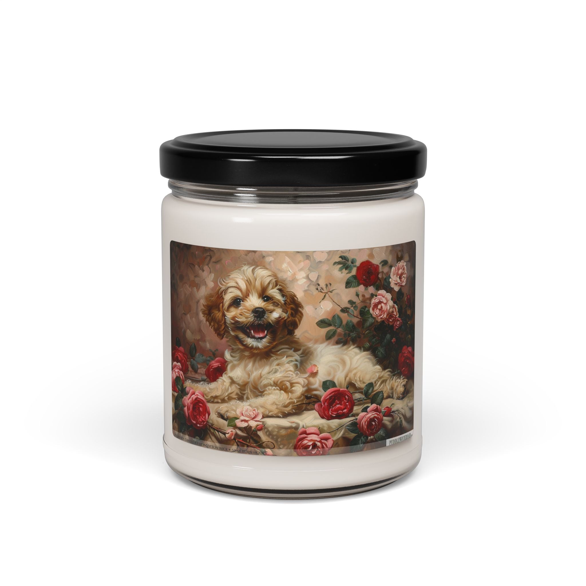 Cavapoo Rose Garden Candle - Pet Lover Gift & Memorial Keepsake - Darwin & Rose