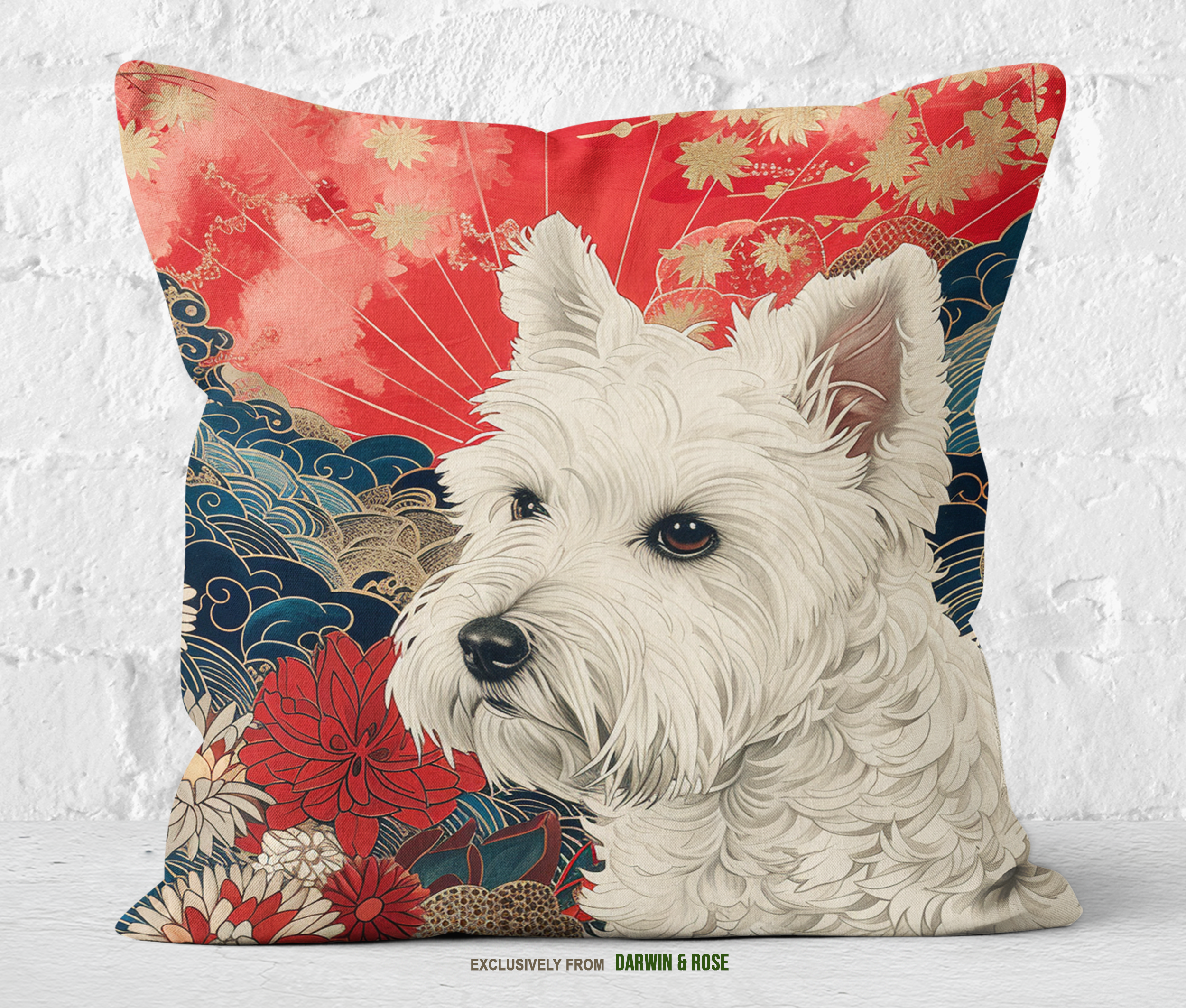 West Highland White Terrier Modern Art Throw Pillow