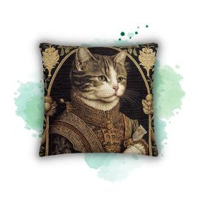 Elegance Revived: Introducing the Elizabethan Era Inspired Aristo Cat Pillow Case