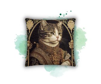 Elegance Revived: Introducing the Elizabethan Era Inspired Aristo Cat Pillow Case