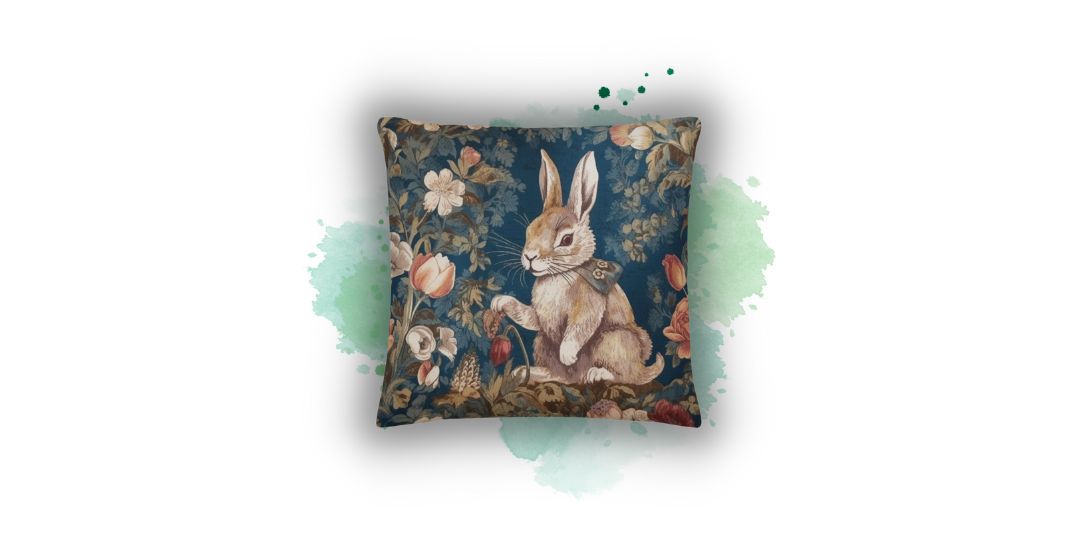 Nostalgic Whimsy: Vintage Inspired 'Adorable Bunny' Pillowcases by Darwin & Rose Home Decor