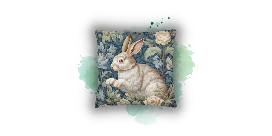 The 'Botanical Bunny' Pillowcase: A Quirky Twist to Your Decor with Darwin & Rose Home Decor