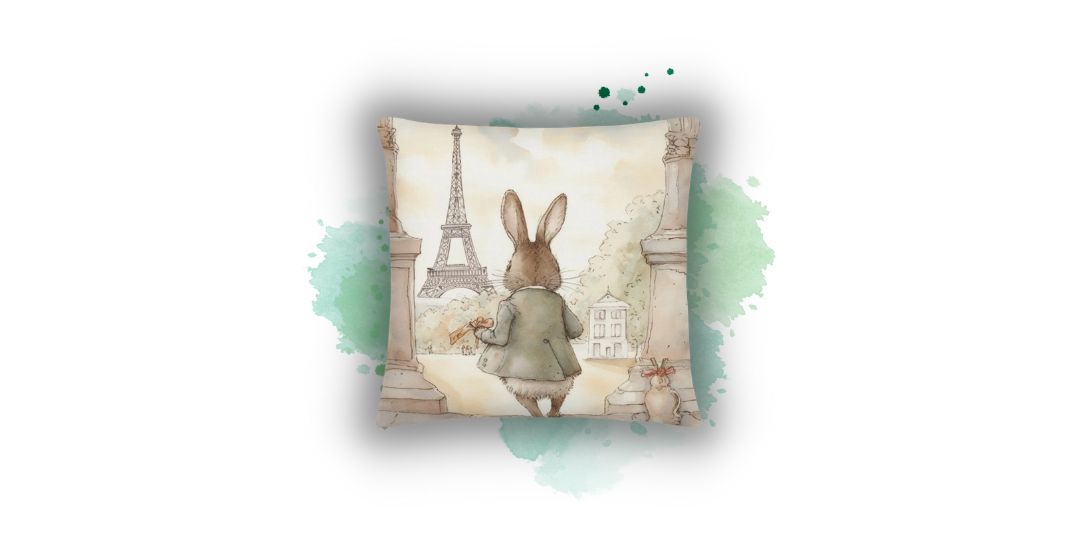 Enchant Your Home with 'Bunny Blooms' Bunny Gaze Pillowcase from Darwin & Rose Home Decor: Where Whimsy Meets Elegance