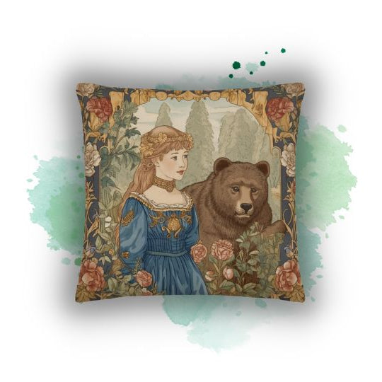 Elevate Your Home Office: 'Charming Companions' Vintage-Inspired Pillowcase by Darwin & Rose Home Decor