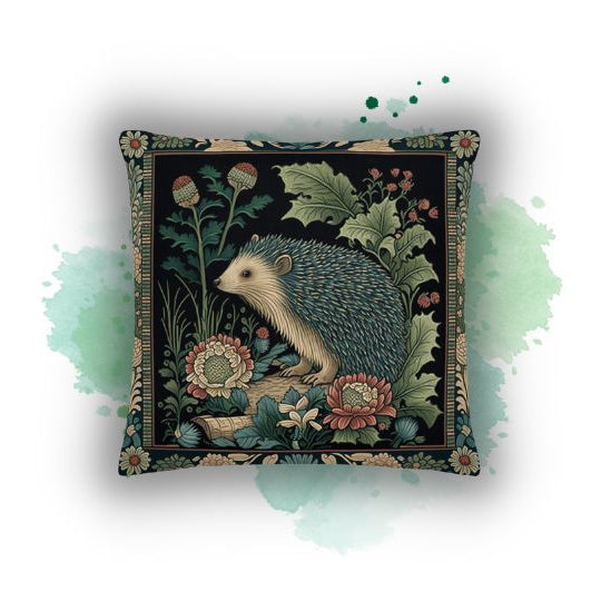 Unwrap Whimsy: Introducing Our 'William Morris Inspired' Charming Hedgehog Pillowcase from Darwin & Rose Home Decor
