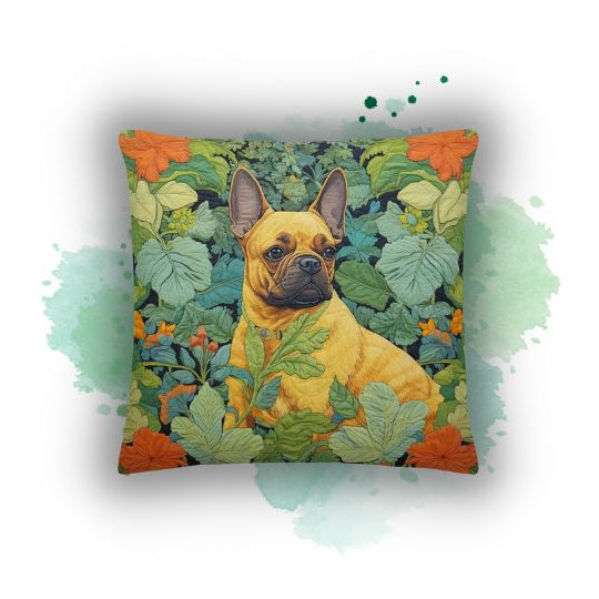 A Touch of Elegance: Introducing Our 'William Morris Inspired' French Bulldog Botanical Pillowcase from Darwin & Rose Home Decor