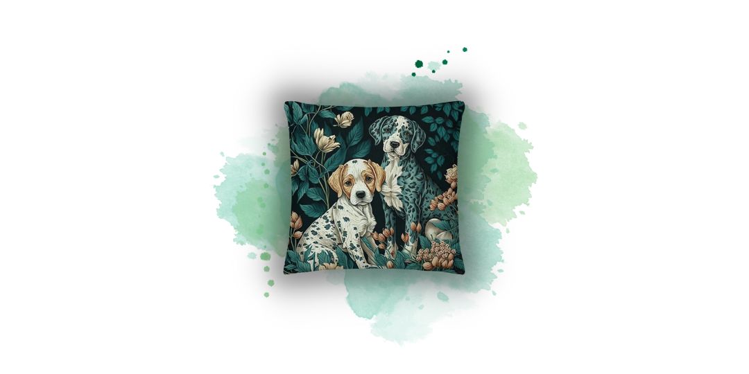 Cozy Comfort and Classic Style: Introducing Our 'William Morris Inspired' Puppies Pillowcase from Darwin & Rose Home Decor