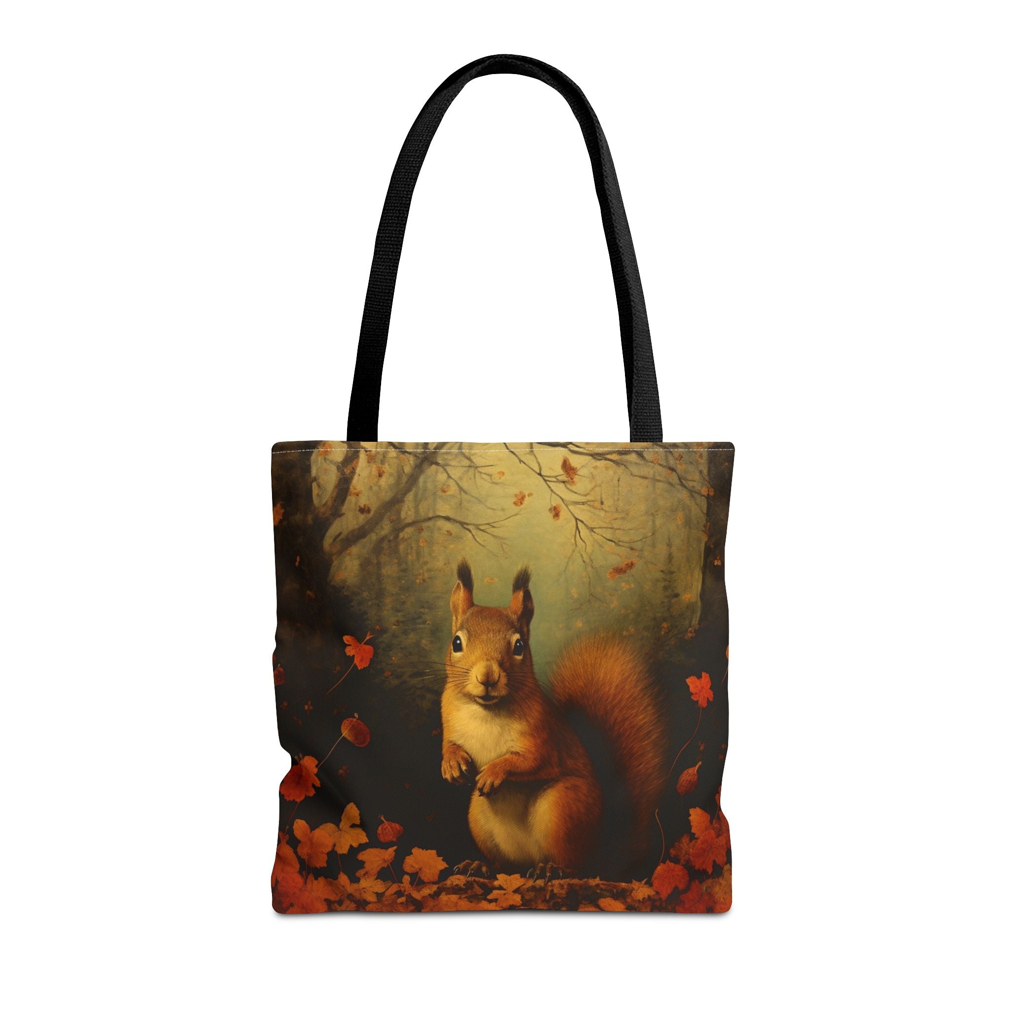 Autumn Squirrel Tote Bag with Woodland Design, Eco-Friendly Canvas