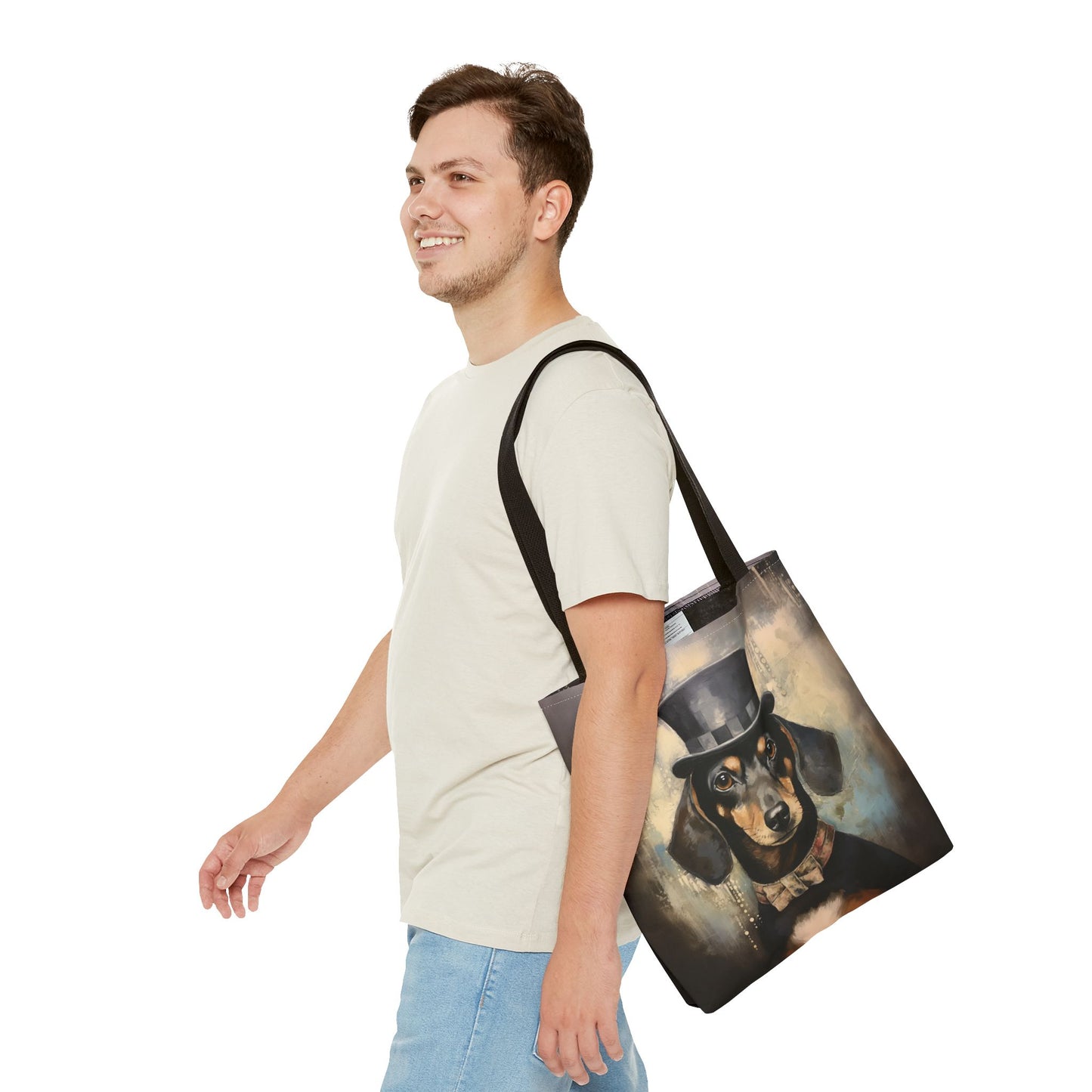 Dapper Dachshund Canvas Tote Bag - Chic and Eco-Friendly Design