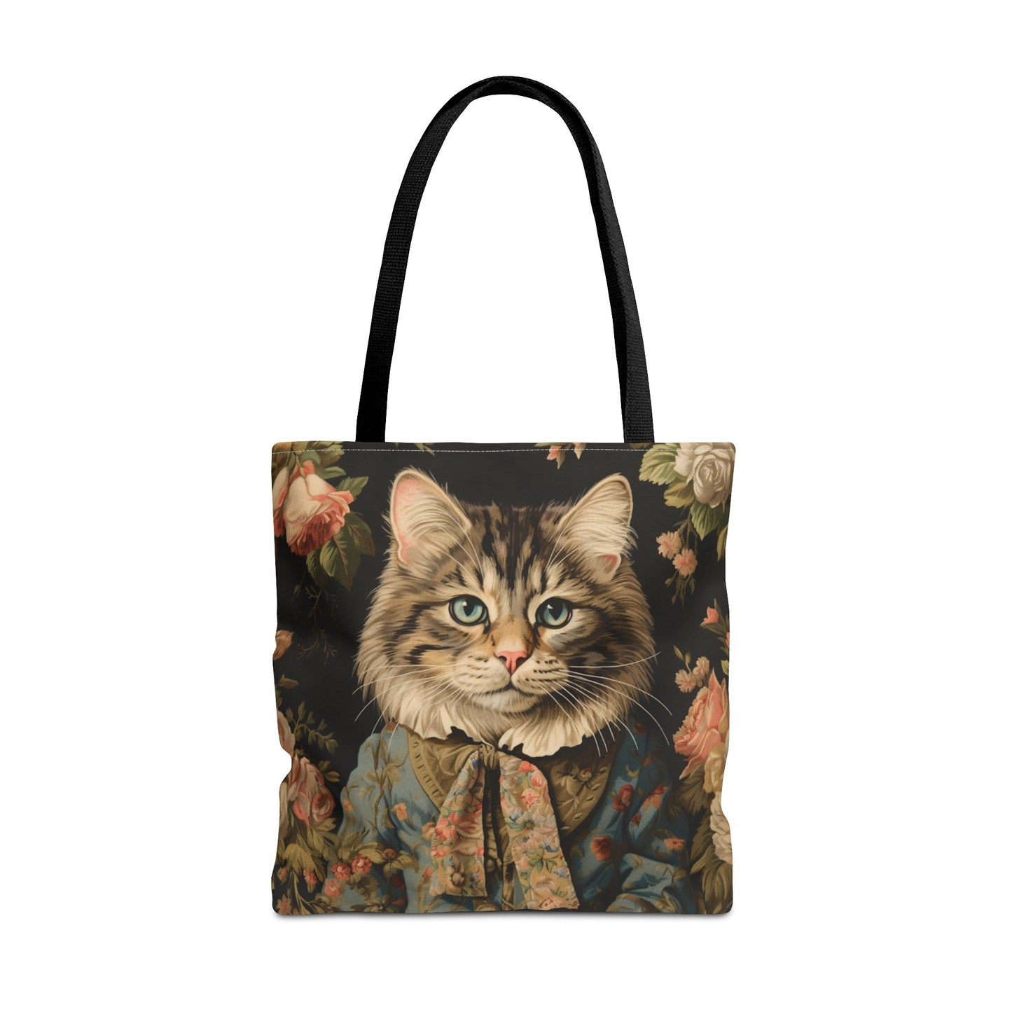 Stylish Victorian Cat Floral Tote Bag - Eco-Friendly and Reusable