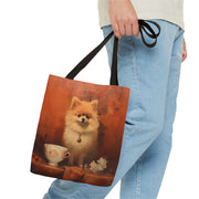 Pomeranian Elegance Tote Bag, Eco-Friendly Canvas with Artistic Charm