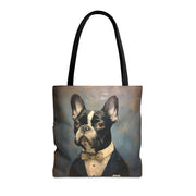 French Bulldog Aristocrat Canvas Tote Bag, Stylish Dog Lover Gift