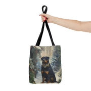 Rottweiler Winter Wonderland Canvas Tote Bag - Festive and Eco-Friendly