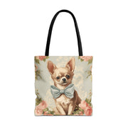 Charming Chihuahua Floral Tote Bag - Eco-Friendly and Stylish