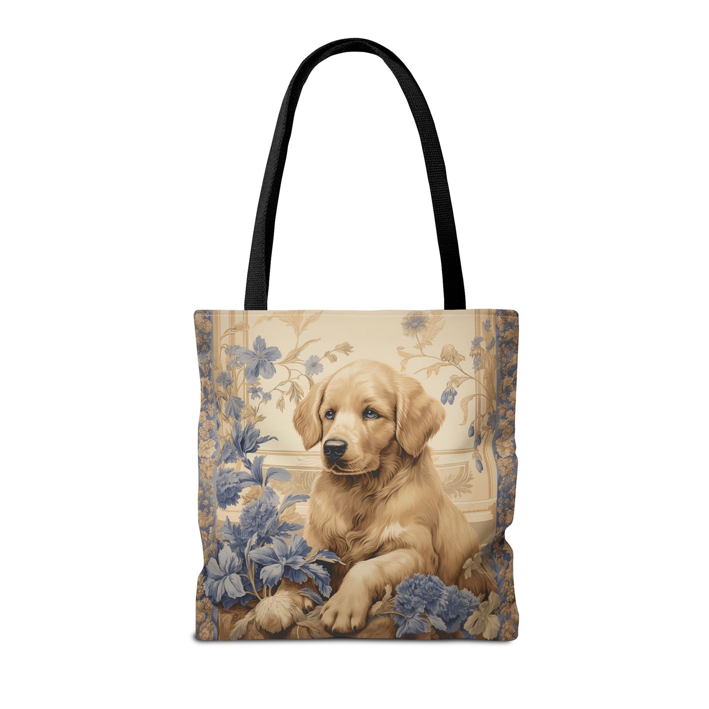 Golden Retriever Floral Tote Bag - Eco-Friendly Gift for Dog Lovers