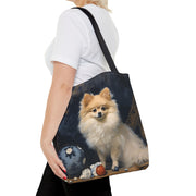 Regal Pomeranian Canvas Tote Bag, Eco-Friendly Dog Lover Gift