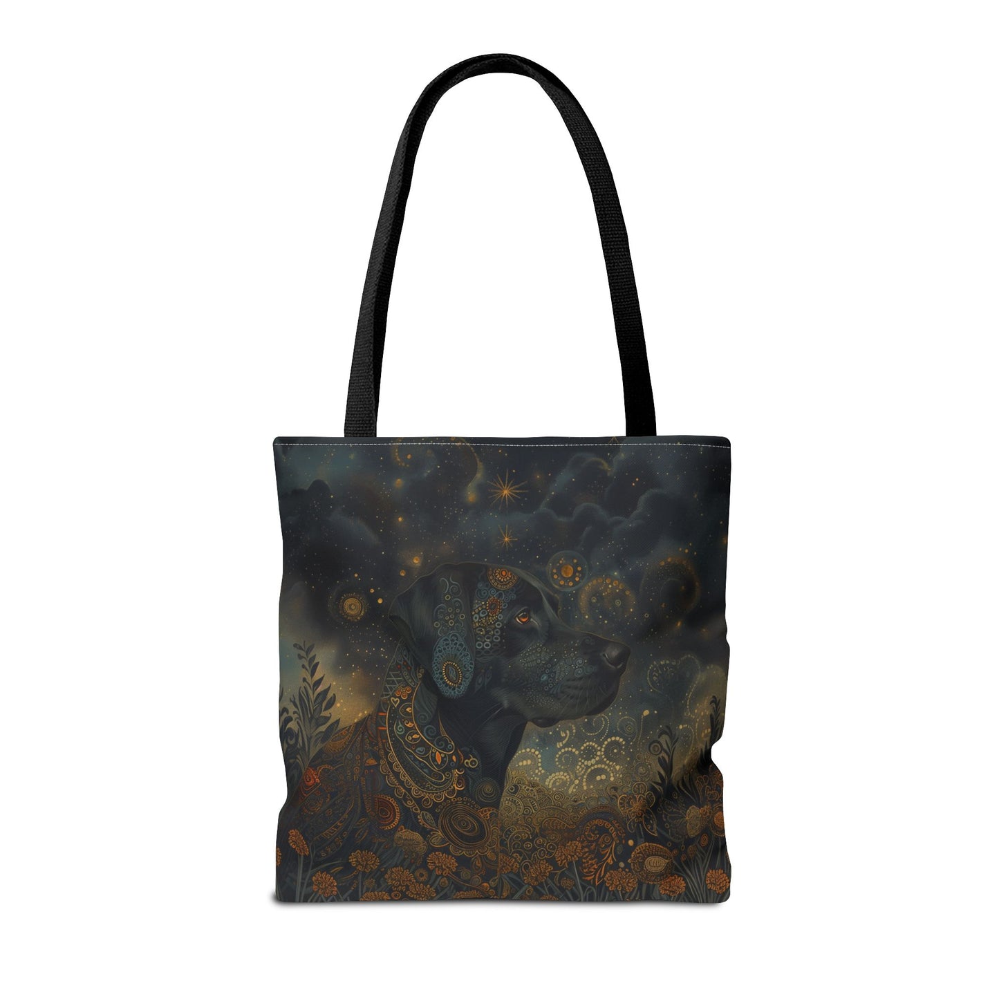 Mystical Labrador Night Sky Tote Bag, Eco-Friendly Canvas for Dog Lovers