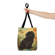 Elegant Pekingese Tote Bag with Vintage-Inspired Art Style