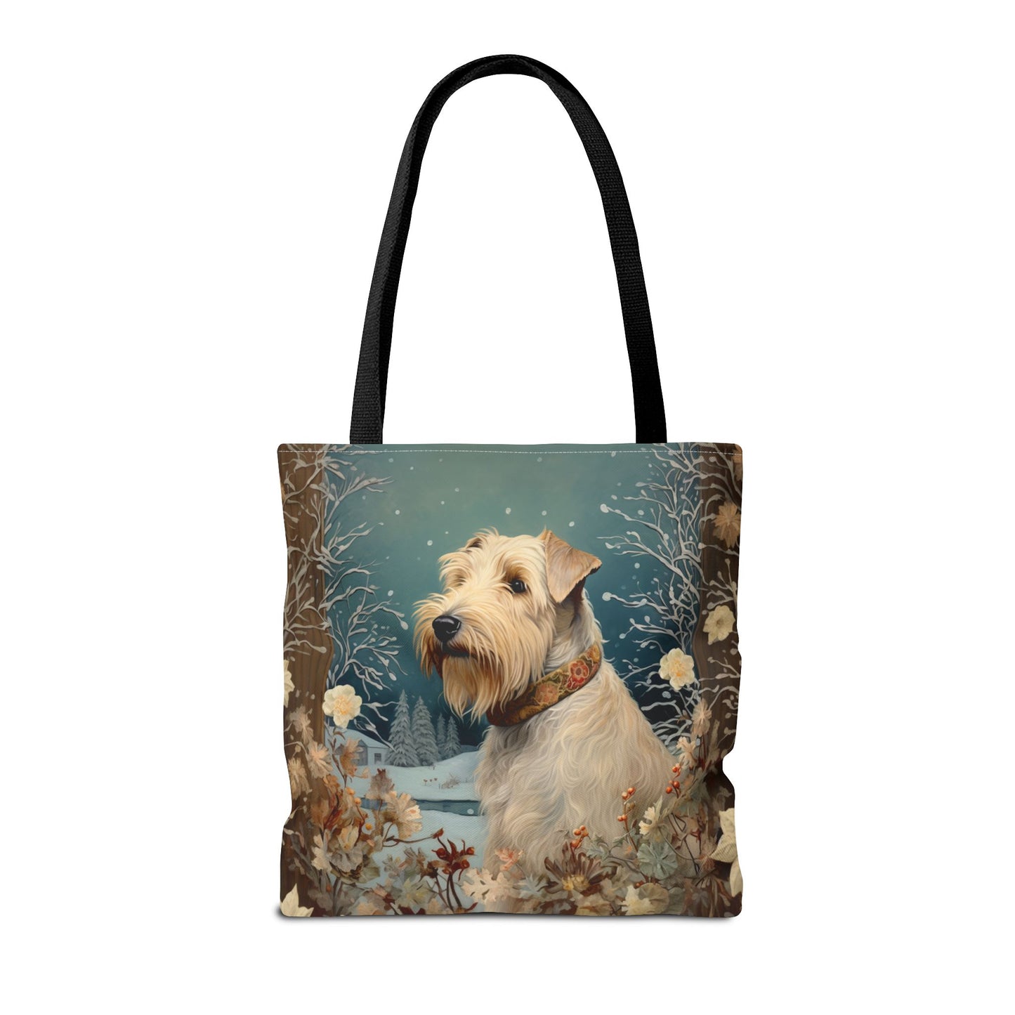 Wheaten Terrier Winter Charm Tote Bag, Eco-Friendly Canvas Gift