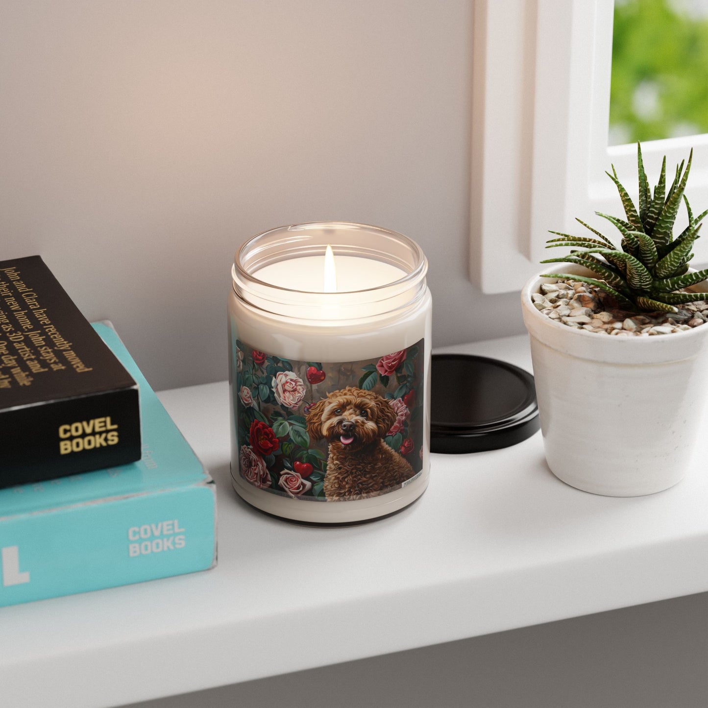 Cockapoo Rose Garden Candle – Cozy Pet Lover Gift & Decor