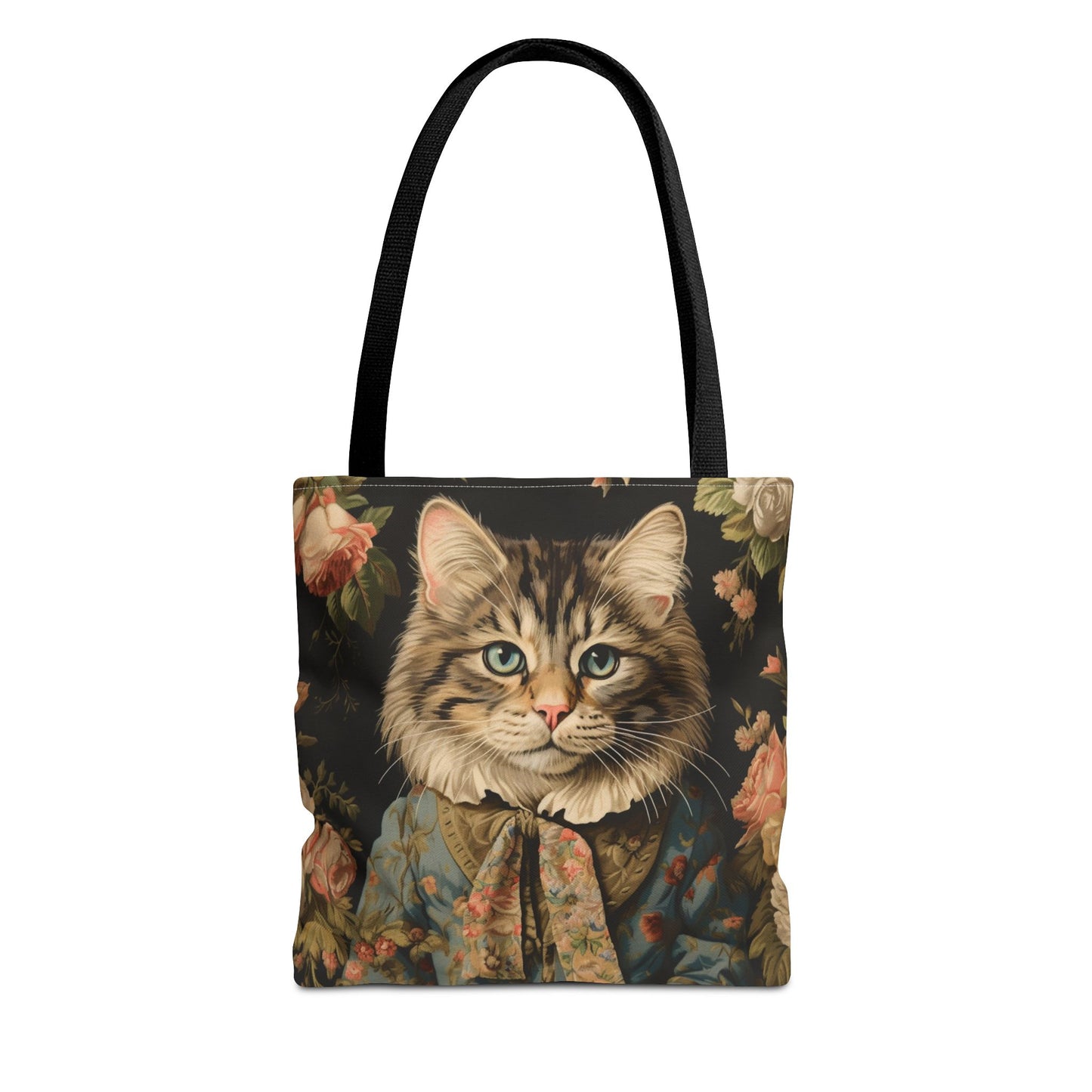 Stylish Victorian Cat Floral Tote Bag - Eco-Friendly and Reusable