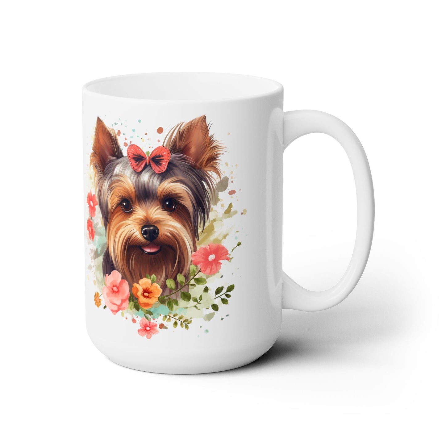 Yorkie Lover’s Floral Coffee Mug – Perfect Gift for Pet Parents