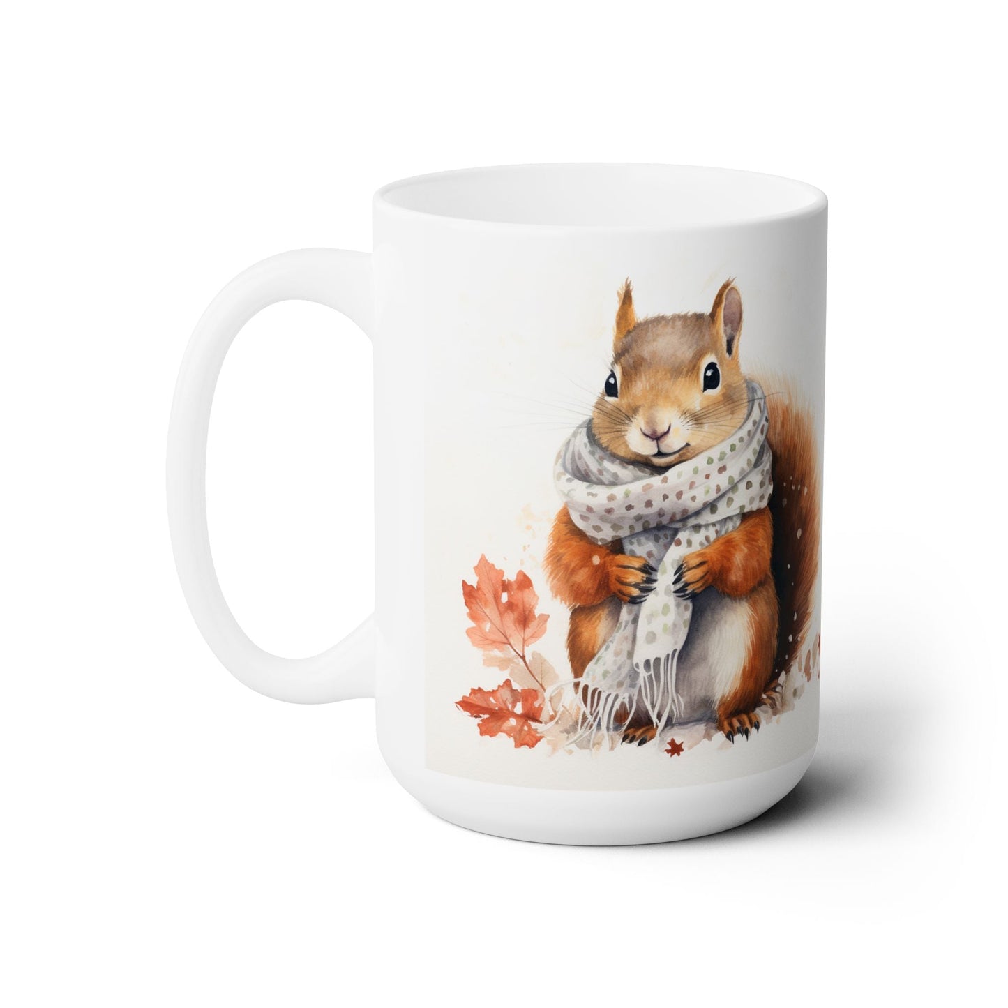 Cozy Autumn Squirrel Coffee Mug – Fall Gift for Animal Lovers